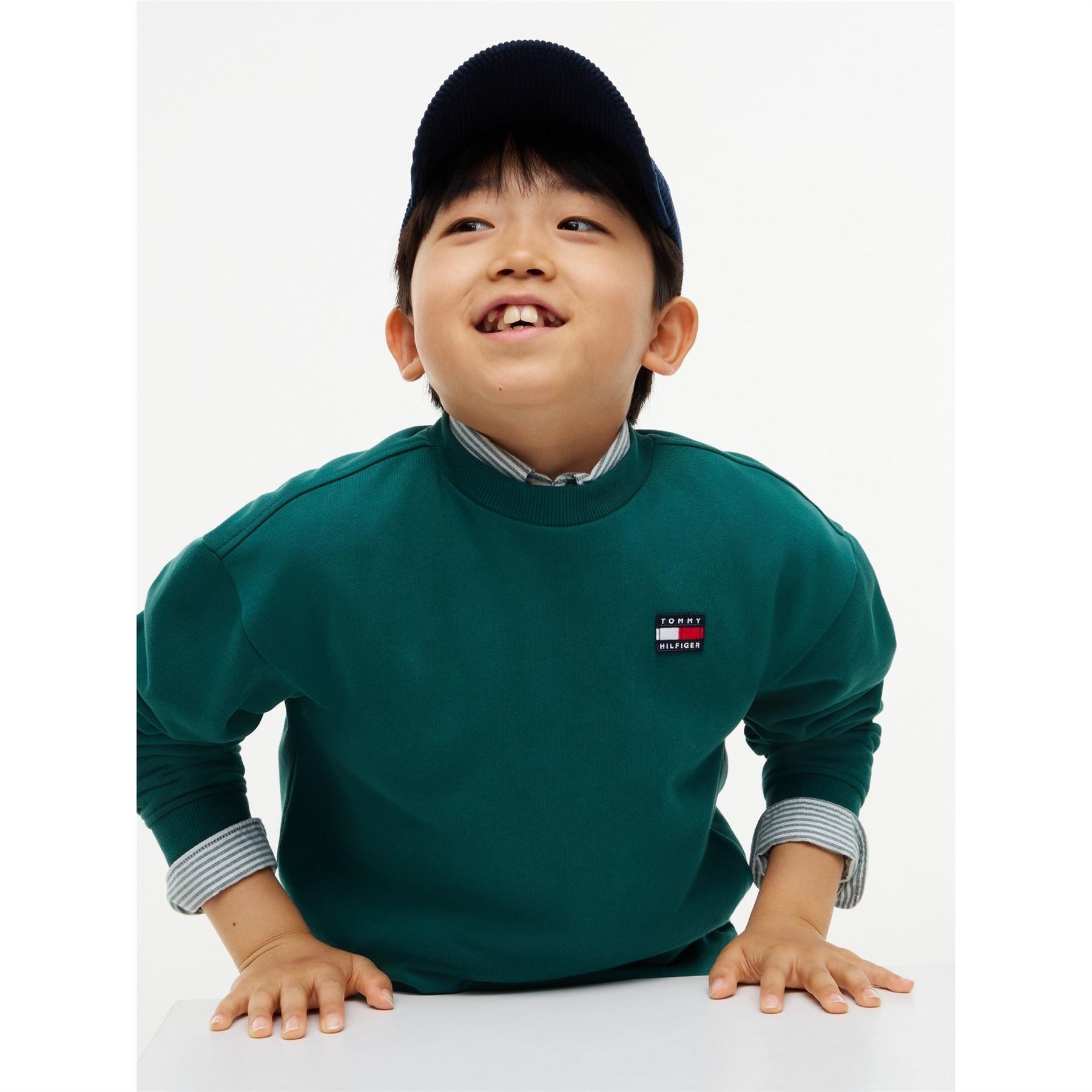 Tommy Hilfiger Flag Heritage Crewneck Cotton Long Sleeve Sweatshirt