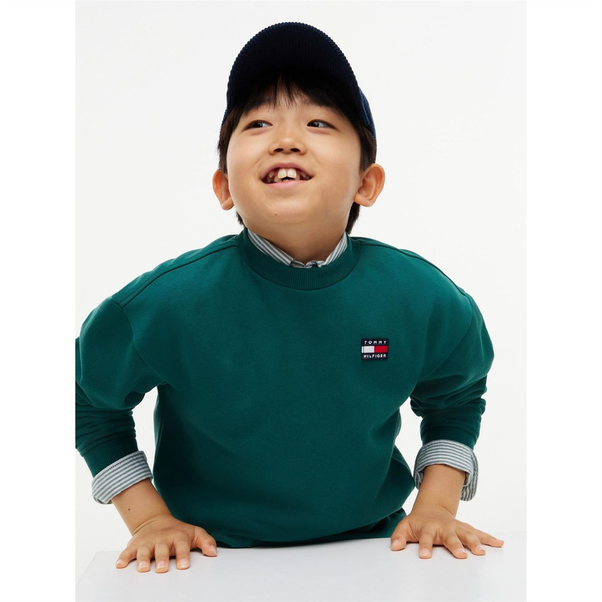 Tommy Hilfiger Flag Heritage Crewneck Cotton Long Sleeve Sweatshirt