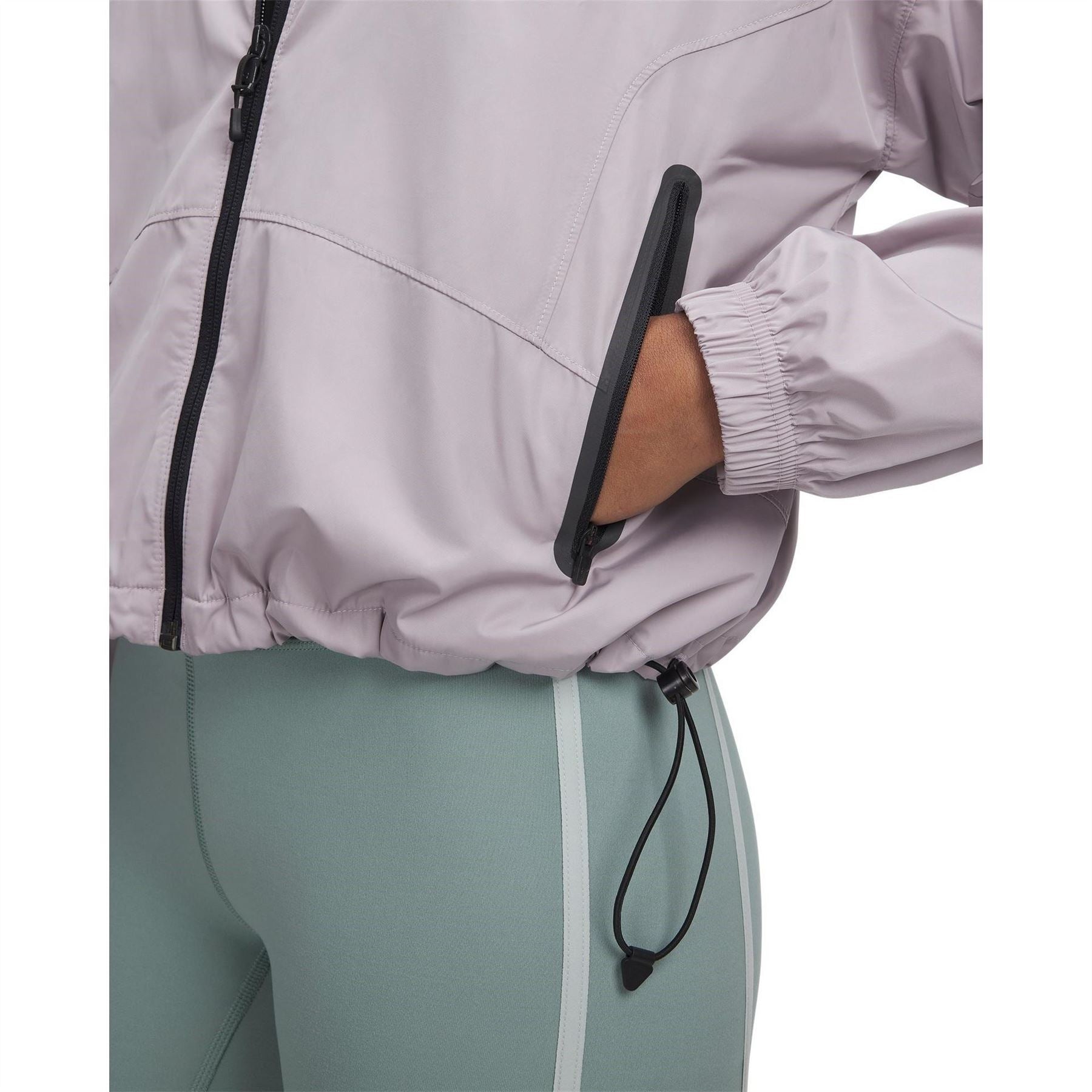 Under Armour Solid Patterned Drawstring Zipped Pocket Toggle Cord Hem Windbreaker