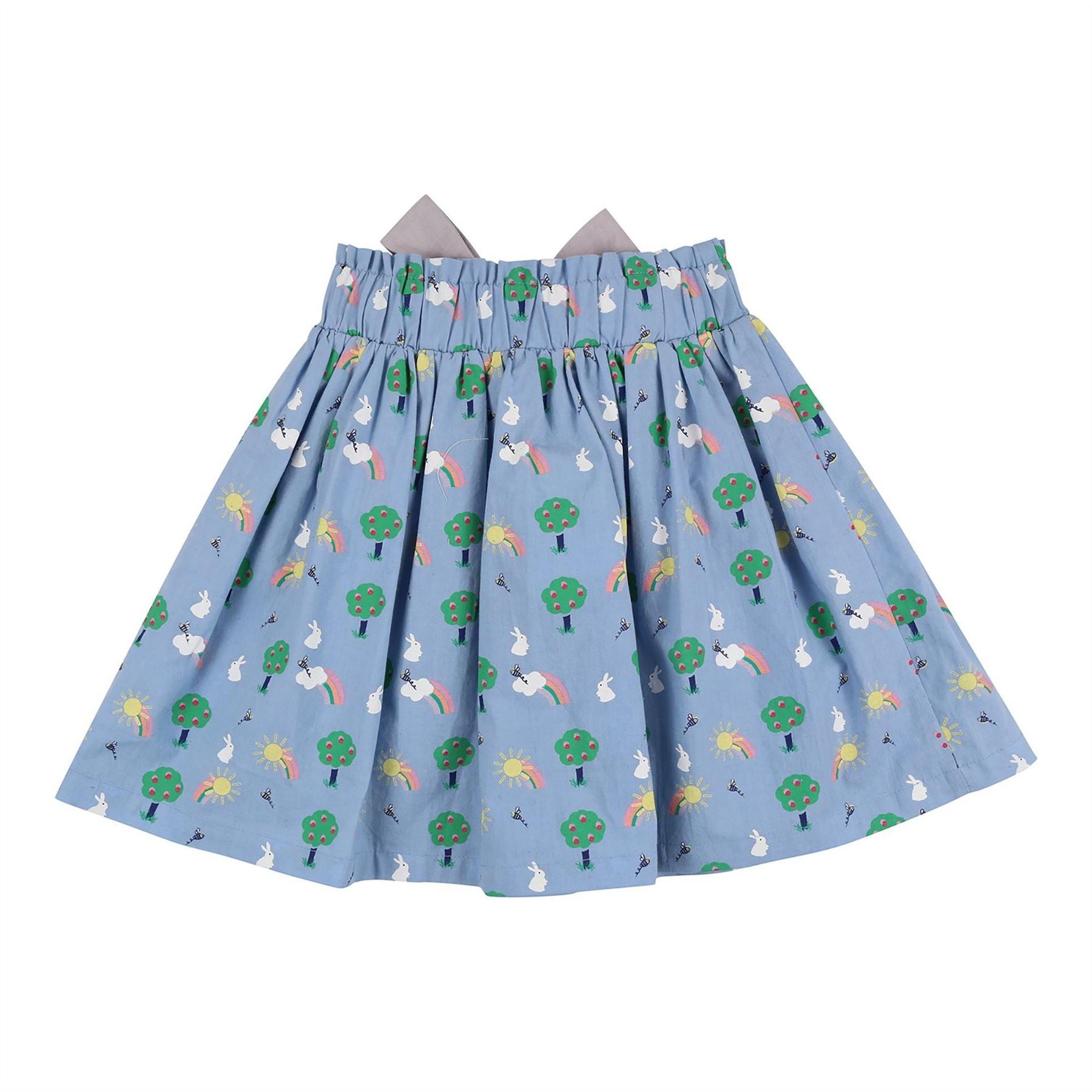 Lilly and Sid Bunny Cartoon Print Mini A-Line Skirt