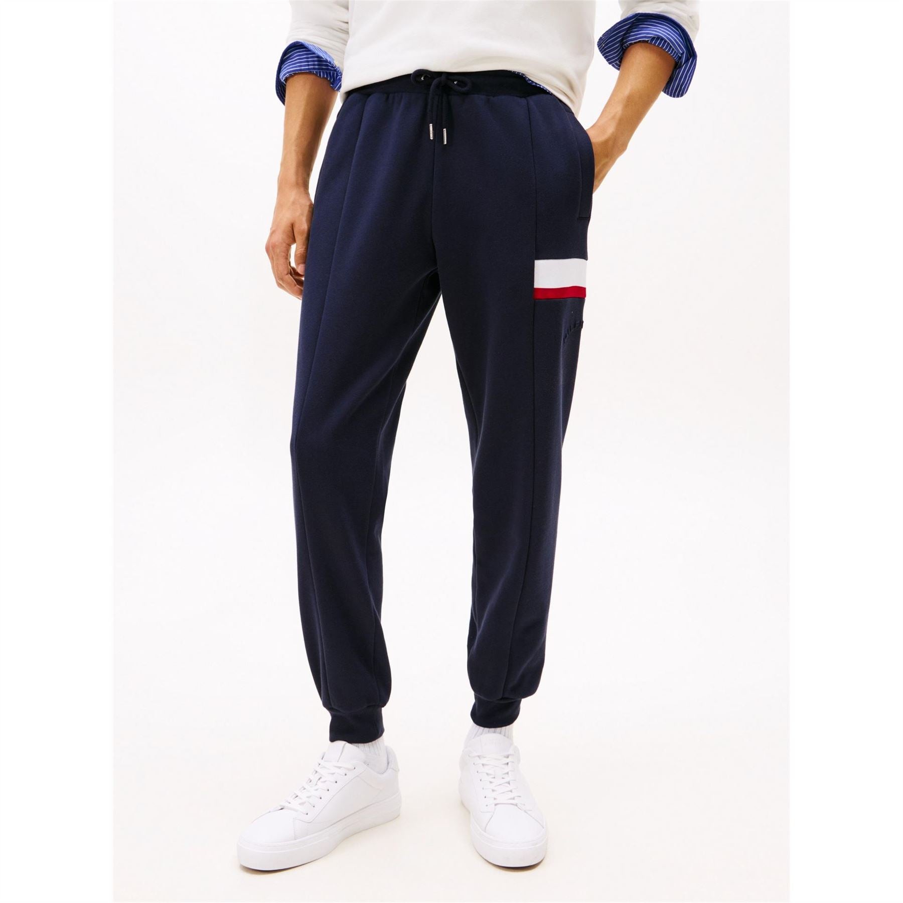 Tommy Hilfiger Ribbed Cuff Solid Patterned Slim Joggers