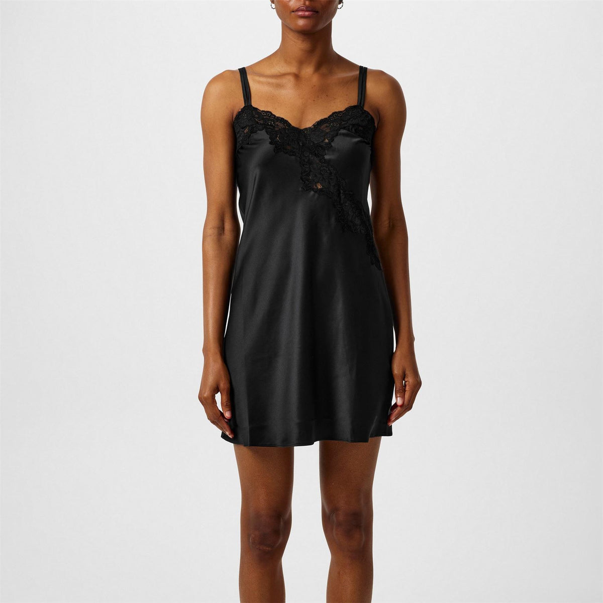 Lauren by Ralph Lauren Satin Lace Trim Chemise