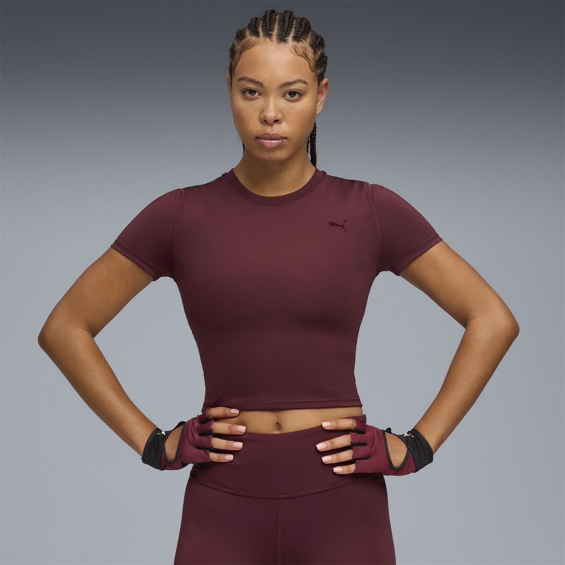 Puma Shape Baby Tee Short Sleeve Performance Gym Top