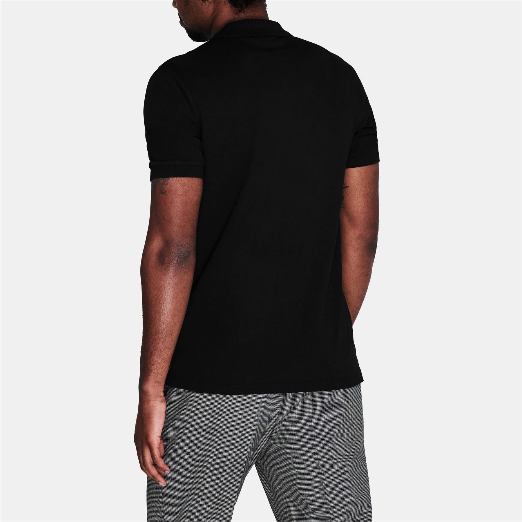 Hugo HUGO Deruso Short Sleeve Polo Shirt with Logo Detail and Ribbed Collar   Premium Cotton