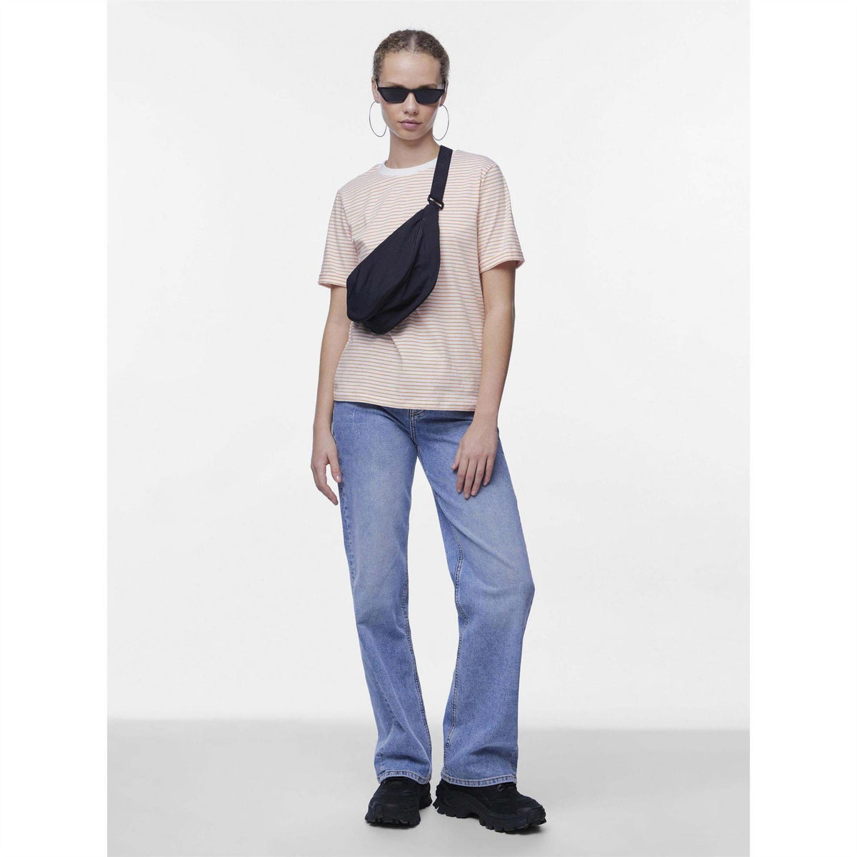 Pieces Amanda Crescent Shape Fanny Pack with Logo