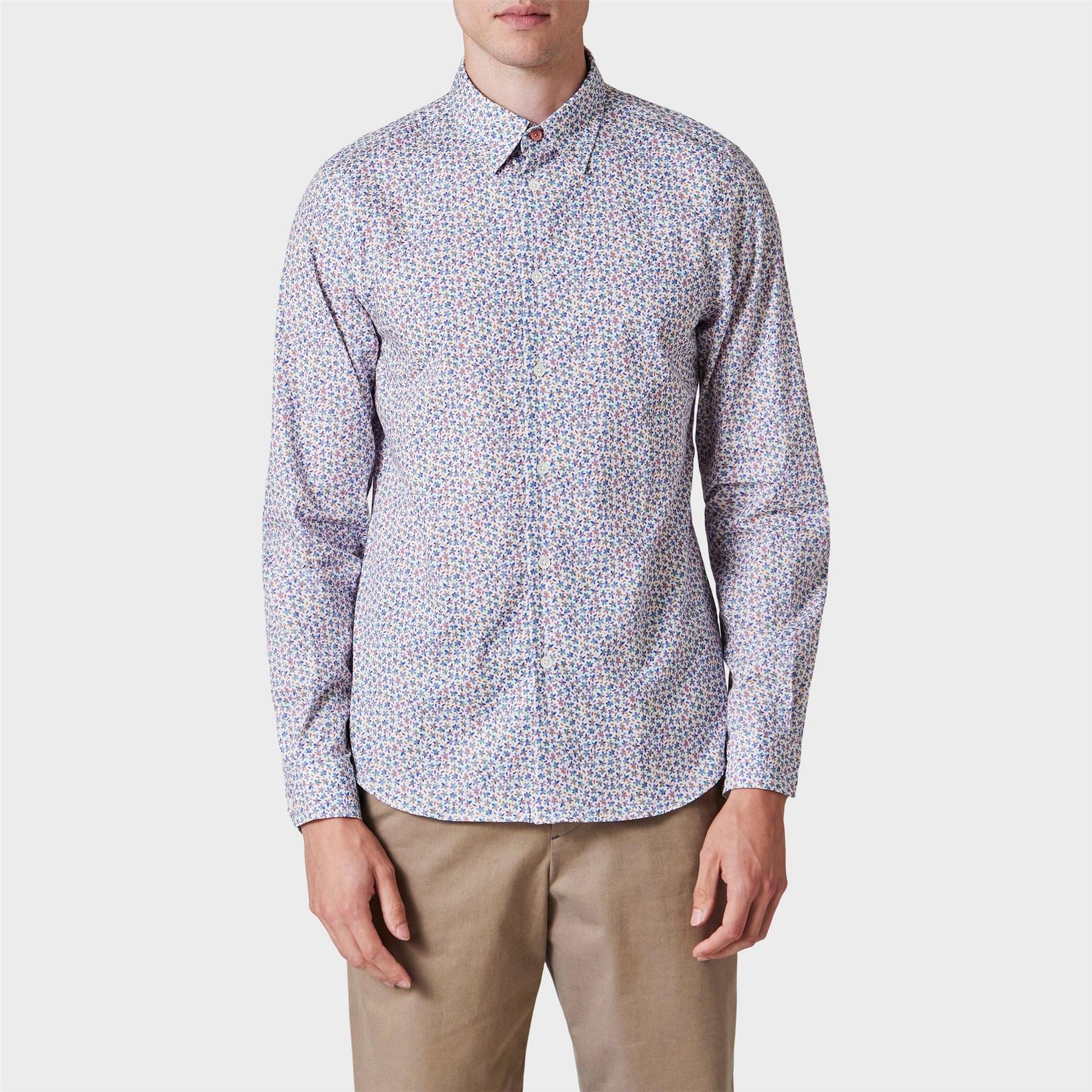PS Paul Smith Floral Collared Neck Long Sleeve Shirt