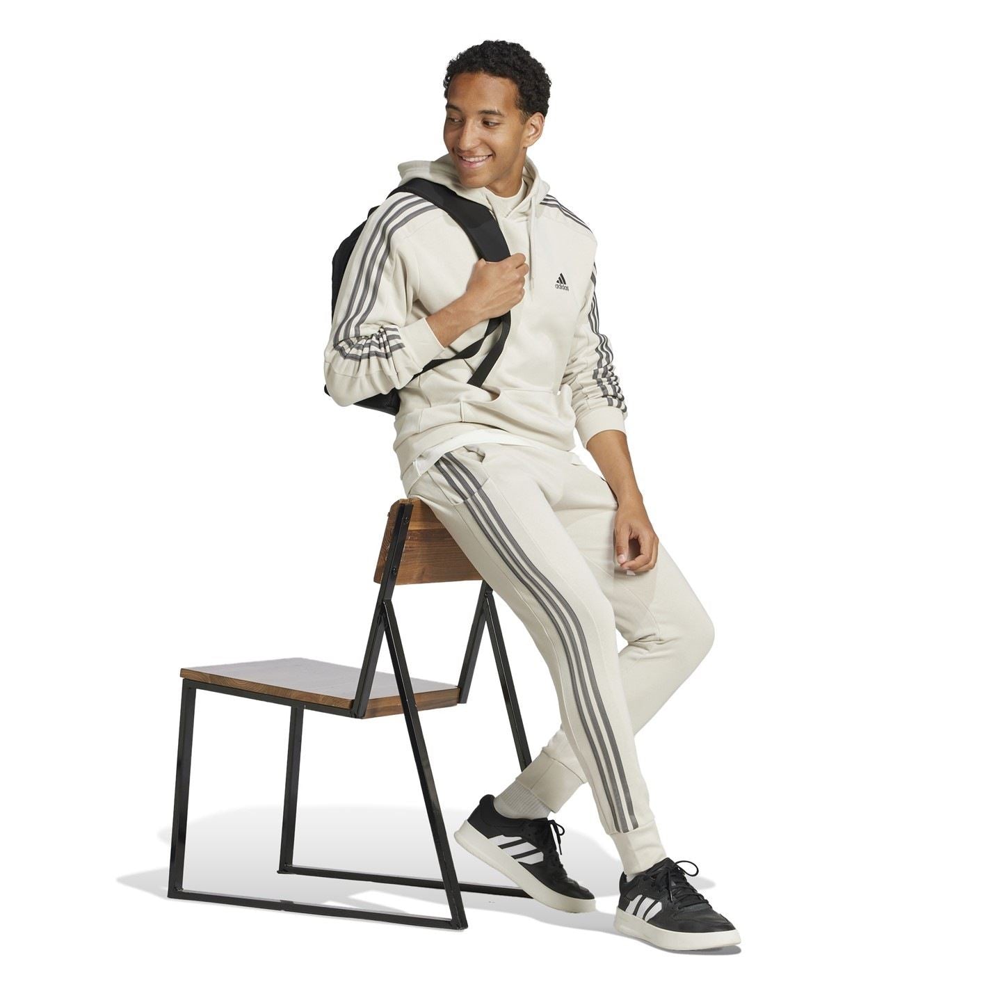 adidas Essentials French Terry Tapered Cuff 3  Stripes Joggers