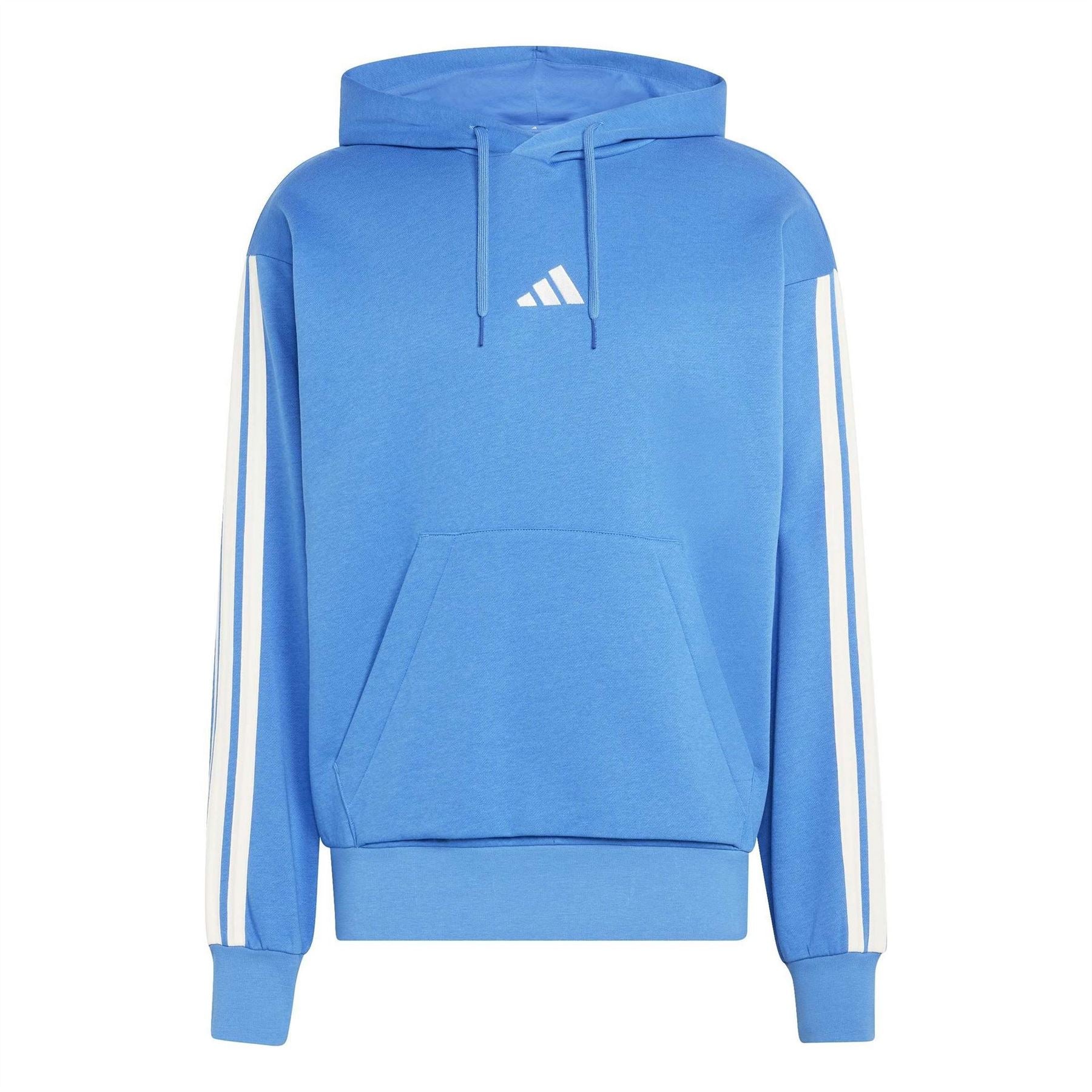 adidas 3 Stripes Fleece Over The Head Hoodie