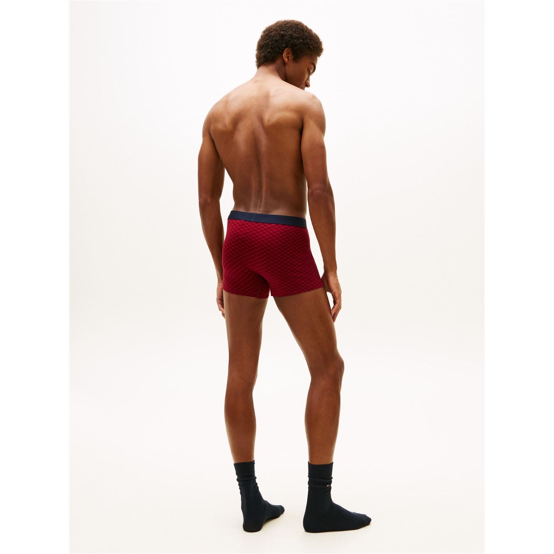 Tommy Hilfiger Checkerboard Trunk Set with Waistband Logo