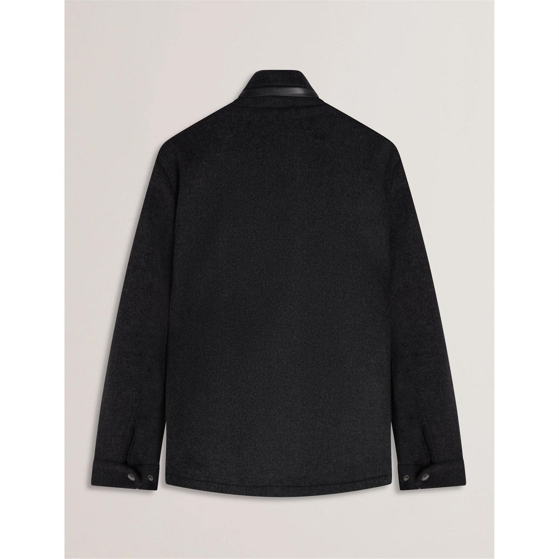 Ted Baker Solid Patterned Snap Button Flap Pocket Field Jacket