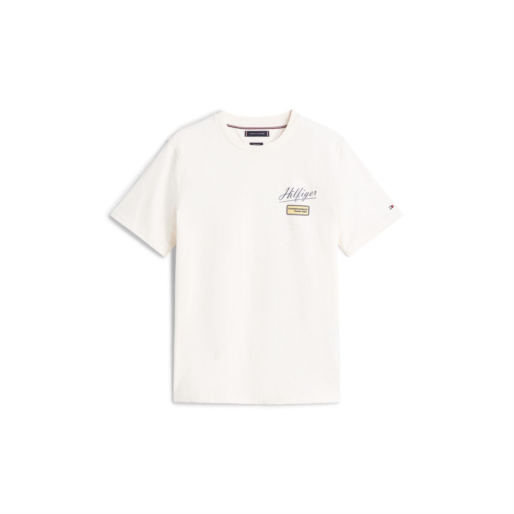 Tommy Hilfiger Embroidered Lettering Crew Neck Short Sleeve Jersey T-Shirt