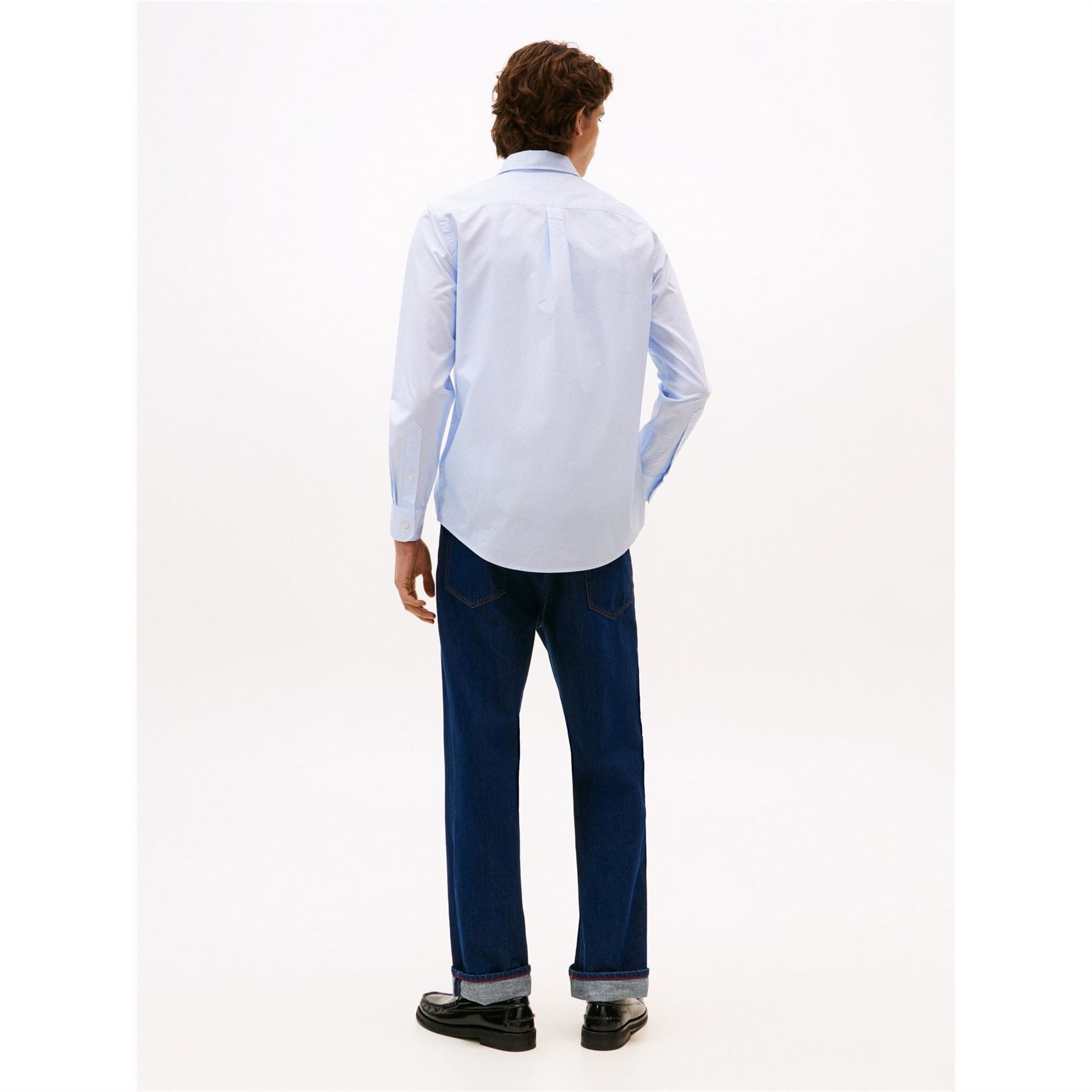 Tommy Hilfiger Embroidered Collared Neck Long Sleeve Shirt