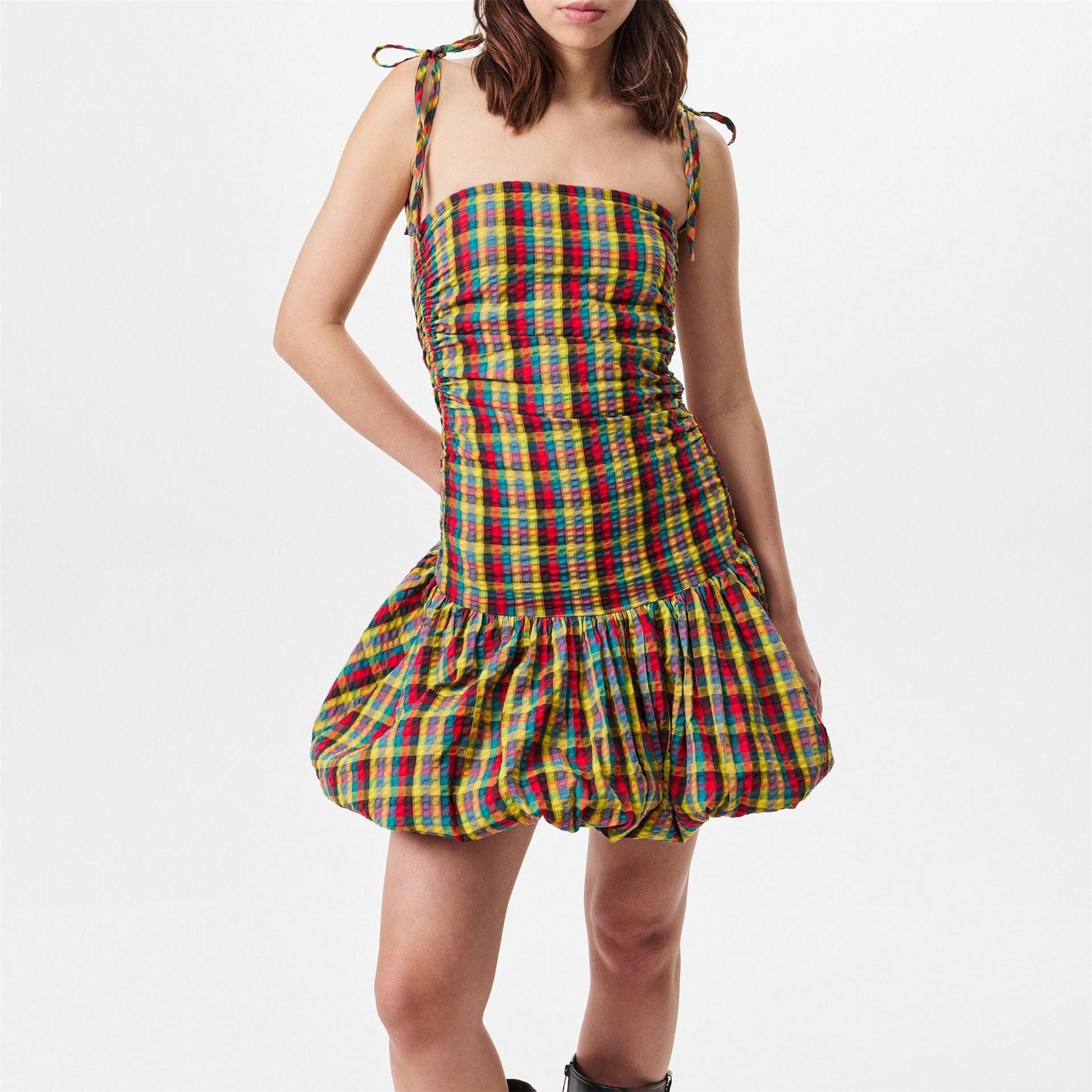 AmyLynn Ultra Square Neck Mini Peplum Dress