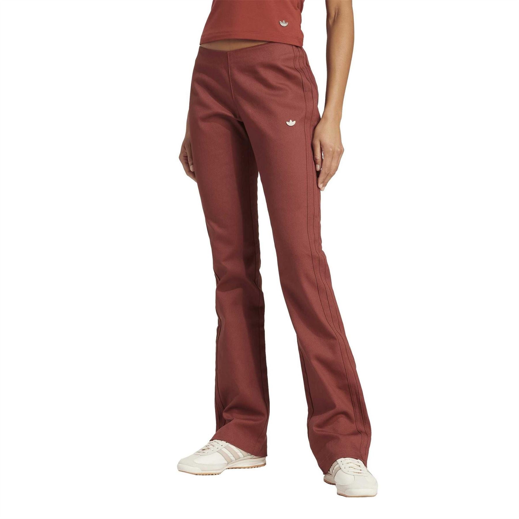 adidas Solid Patterned Flared Slim Casual Pants