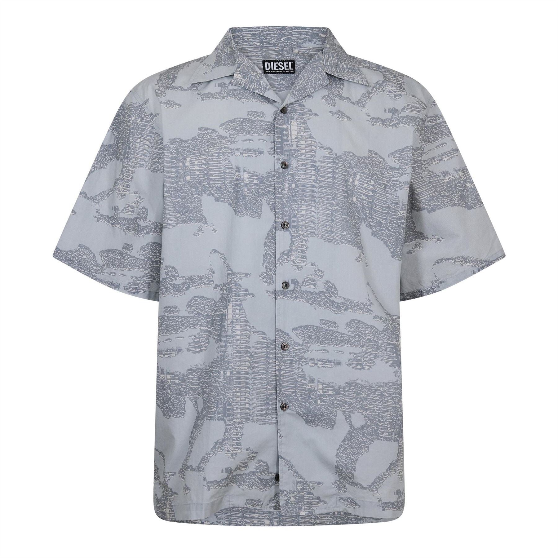 Diesel Frank Collared Neck Spread Collar Short Sleeve Shirt