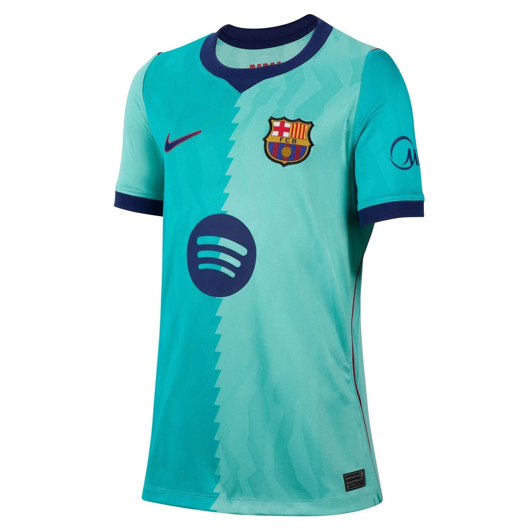 Nike Barcelona Third 26 27 Short Sleeve Dri Fit Football Shirt