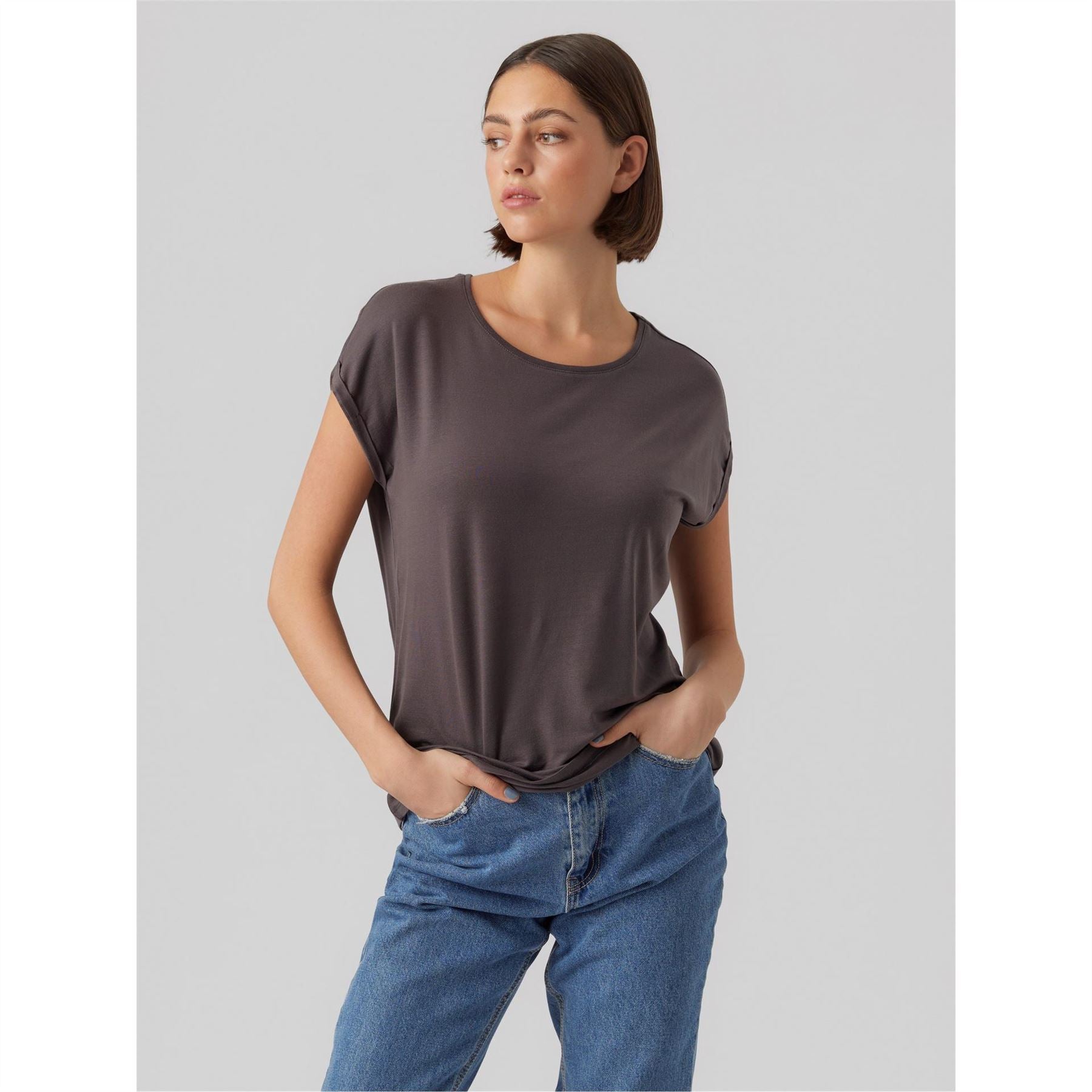 Vero Moda Womens Ava Plain Short Sleeve T-Shirt