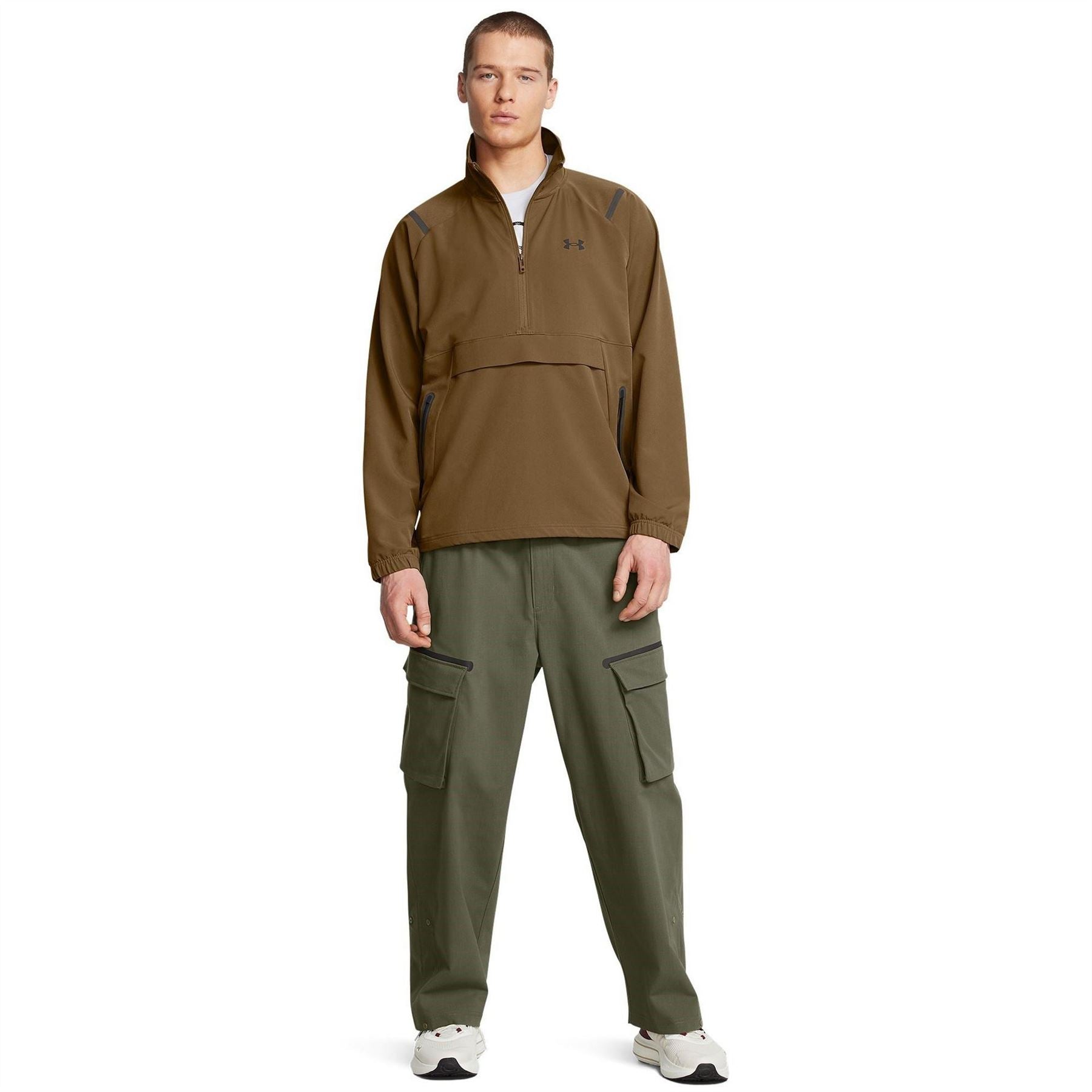 Under Armour Unstoppable Solid Patterned Anorak Jacket with Drawstring