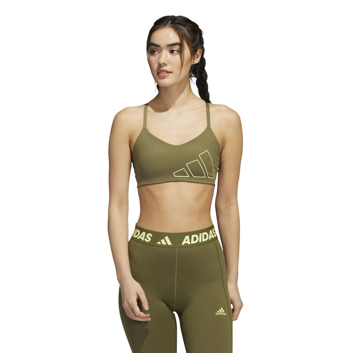 adidas Womens Aeroreact Training Light Support Logo Bra W Low Impact Sports