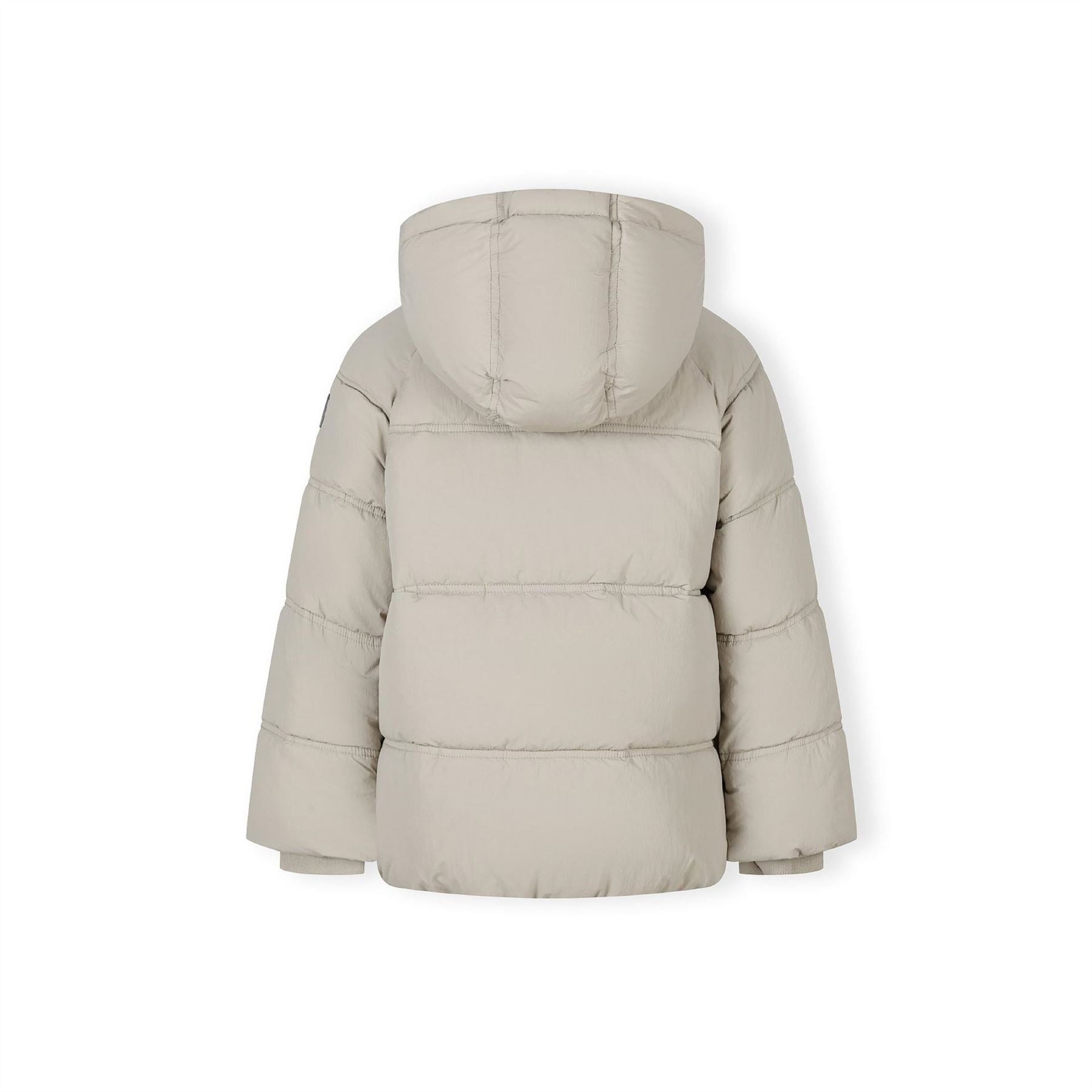 Minoti Boys Quilted Jacket With Hood Zip Pockets Grey