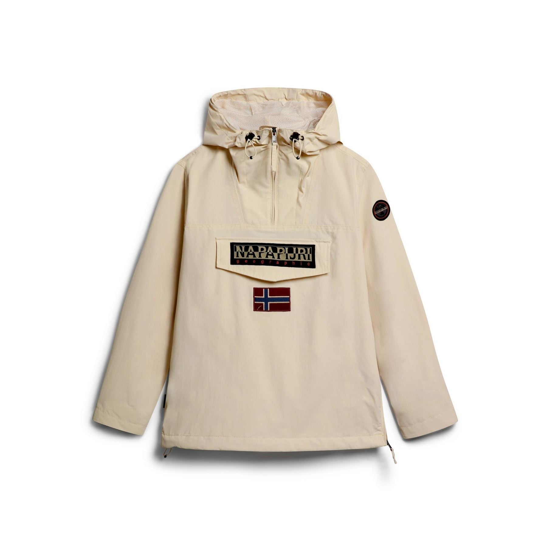 Napapijri Rainforest Water Resistant Hooded Cropped Long Sleeve Rain Anorak