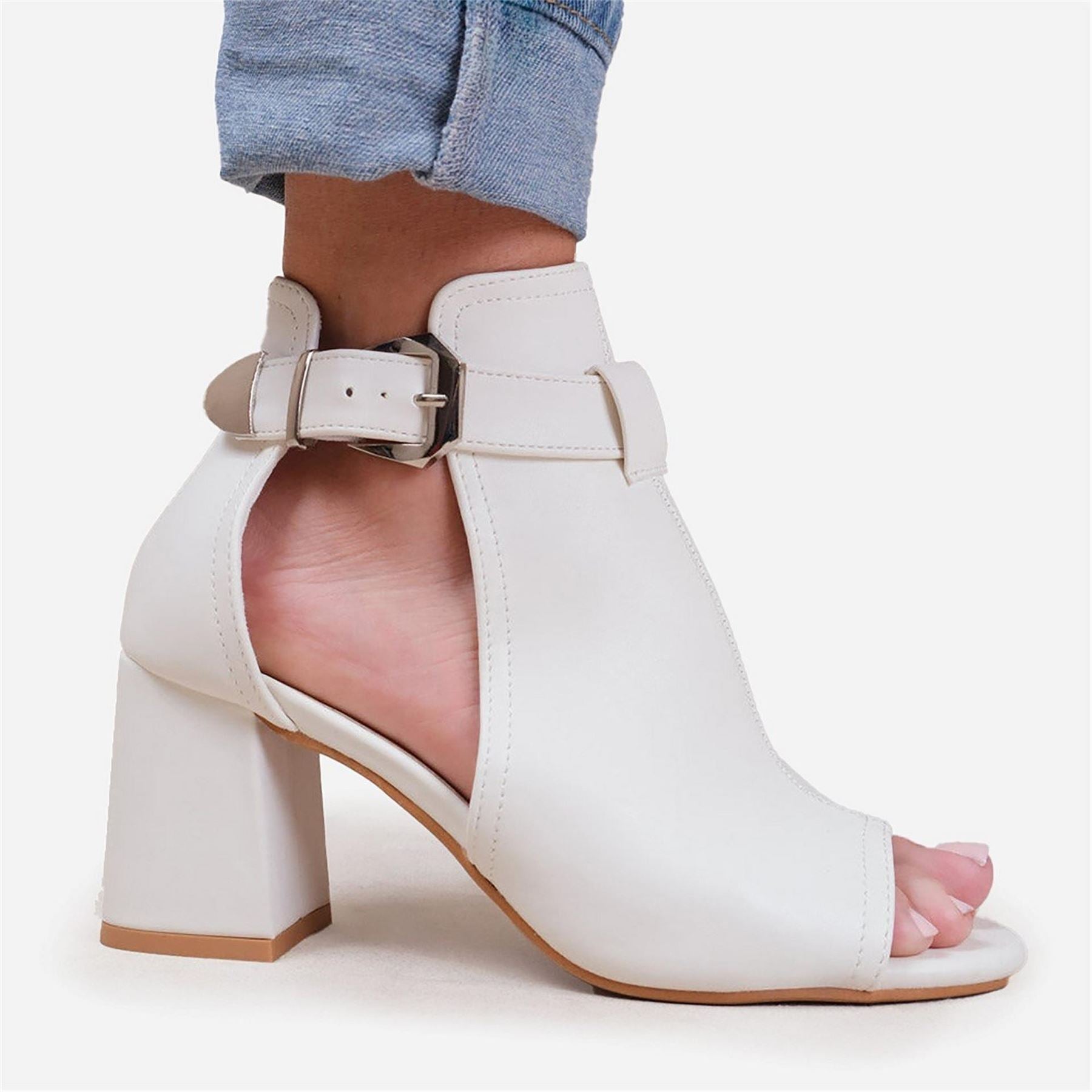 Wheres That From Ankle Peep Toe Block Heel Boots