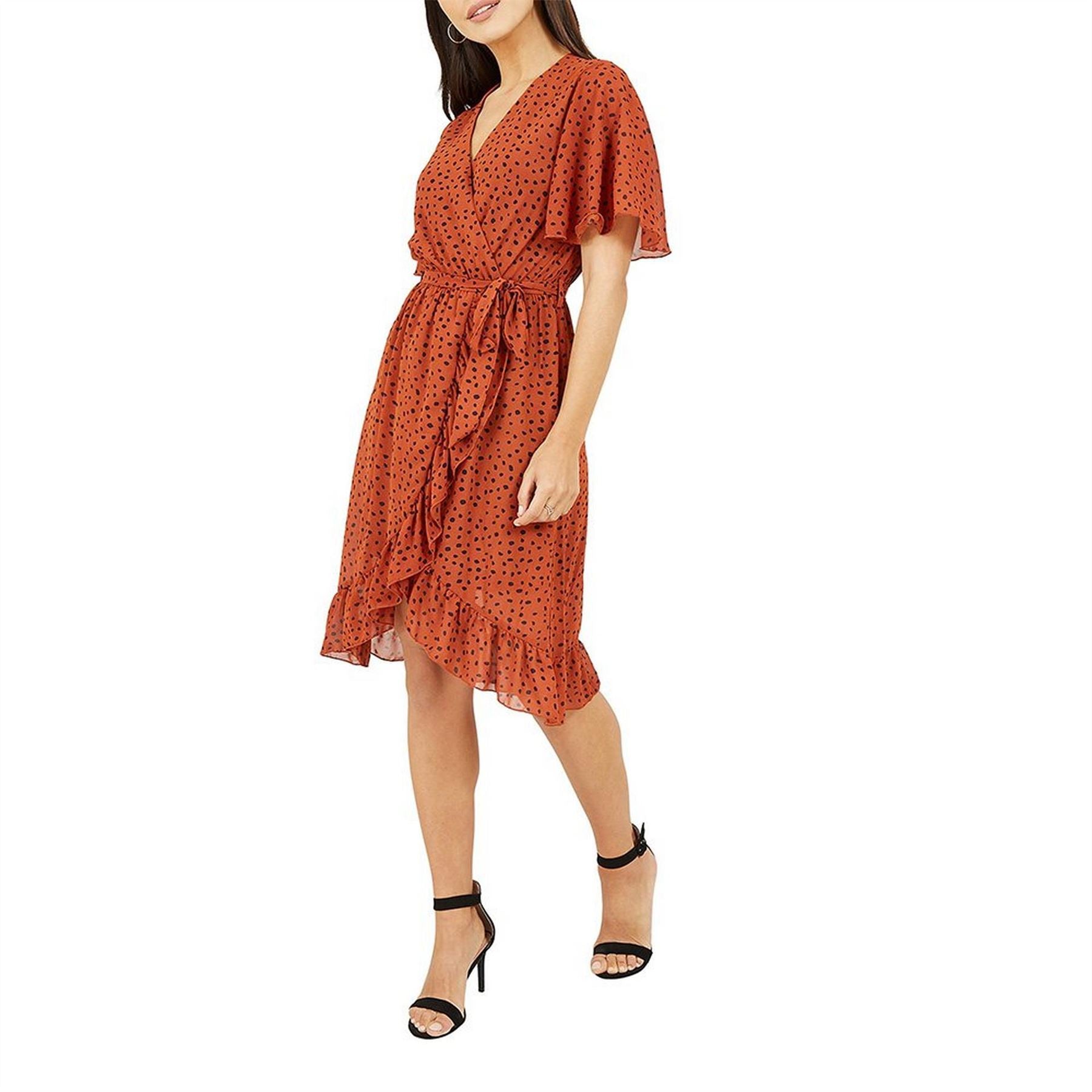 Yumi Dash Print Wrap Dress