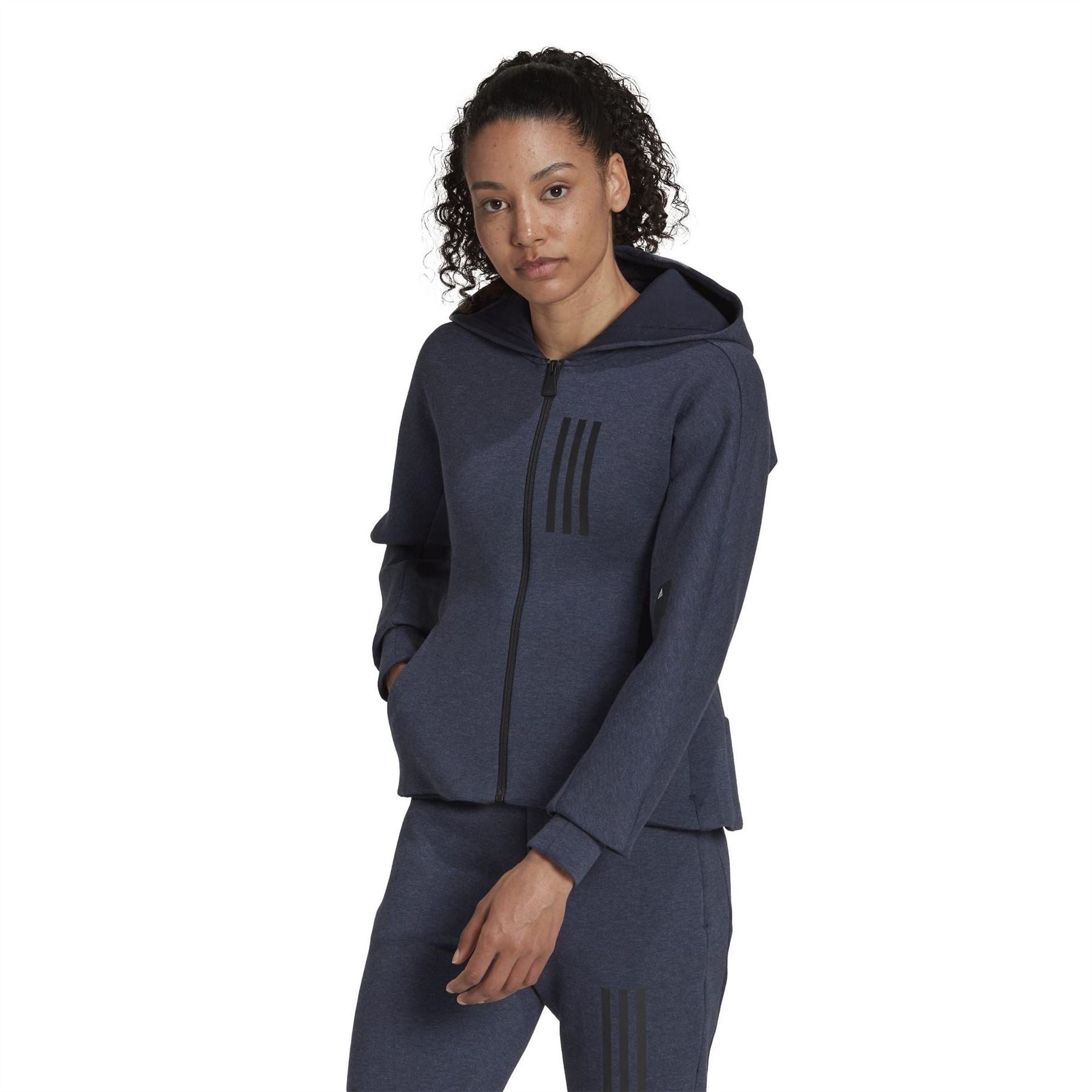 adidas Womens Mission Victory Slim Fit Full Zip Hoodie Hoody