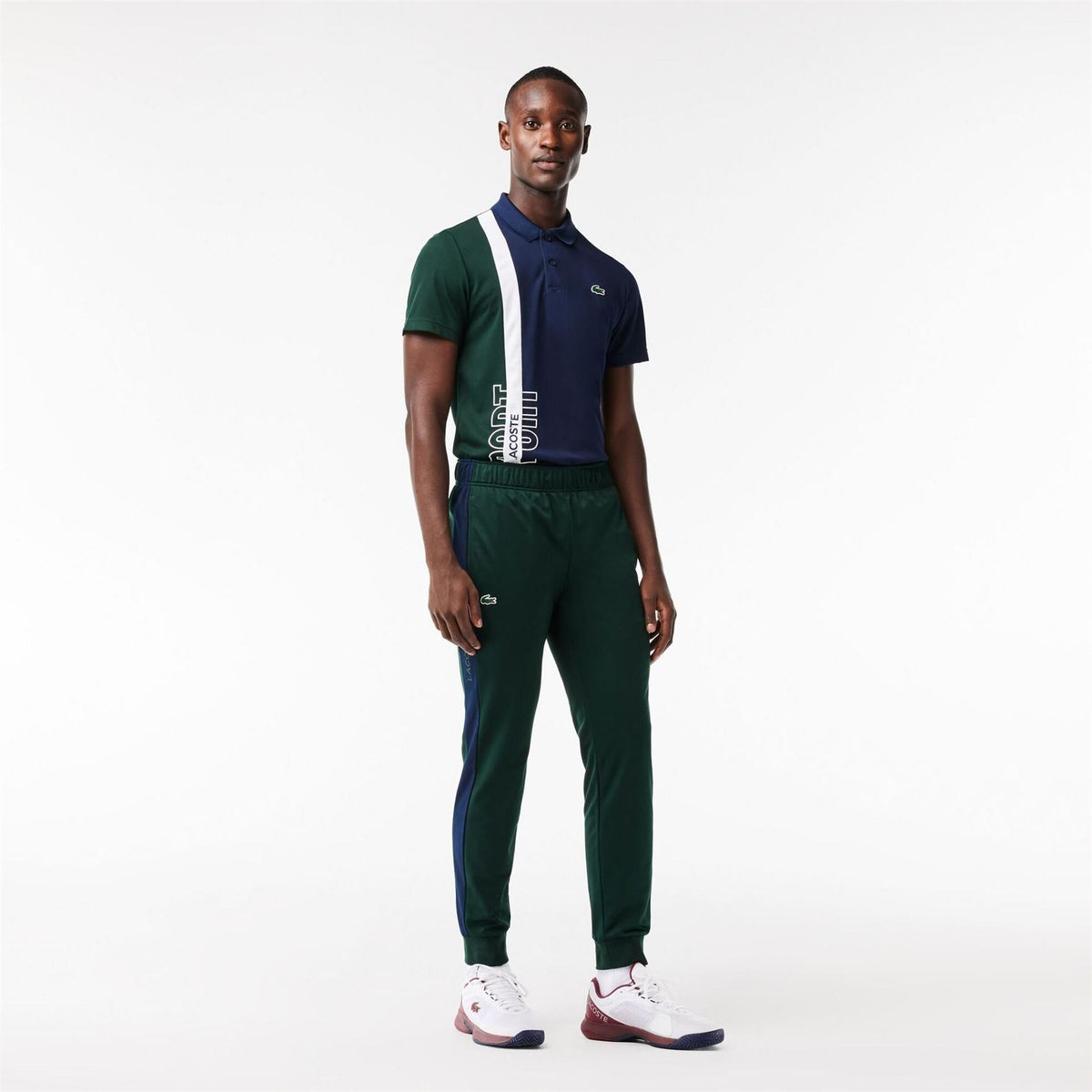 Lacoste Vertical Logo Color Block Slim Cut Track Pants