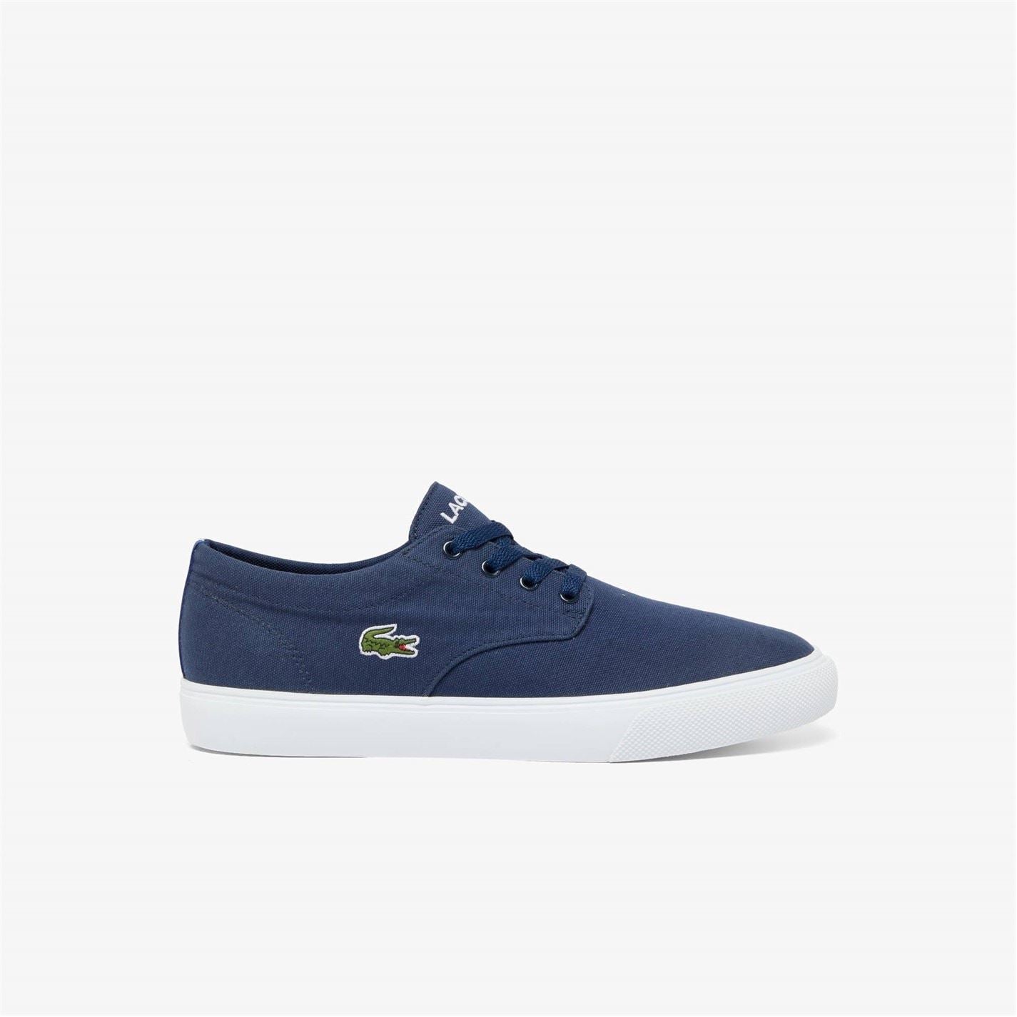 Lacoste Canvas Low Top Crocodile Print Trainers