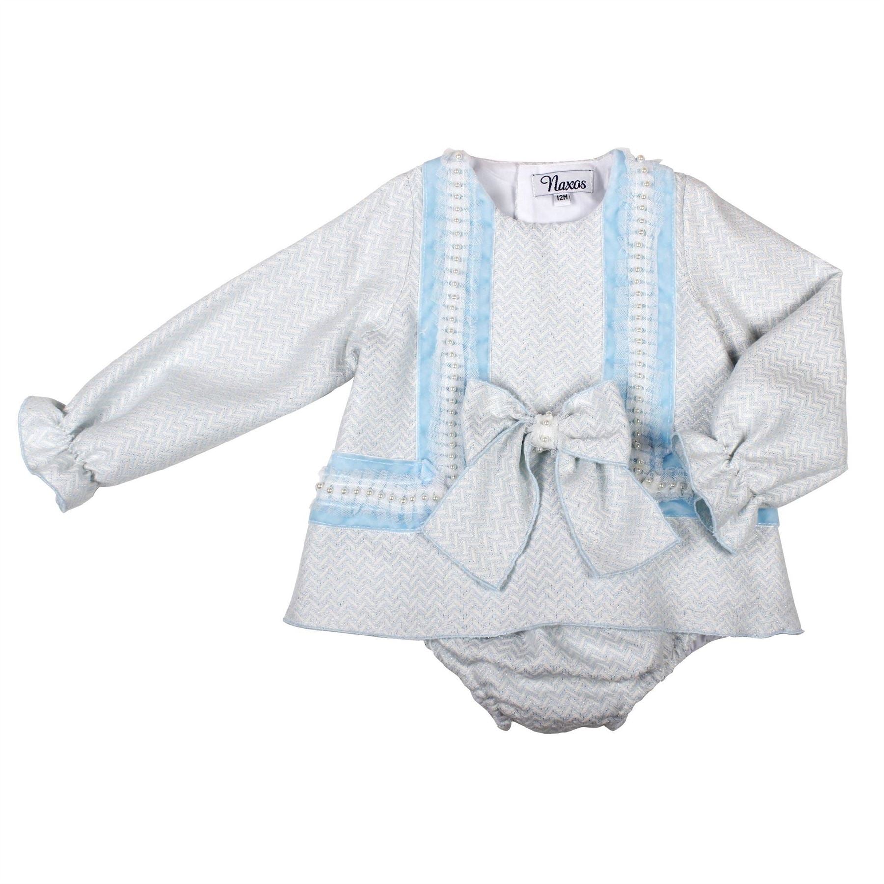 Naxos Herringbone Mini Long Sleeve Set Dress