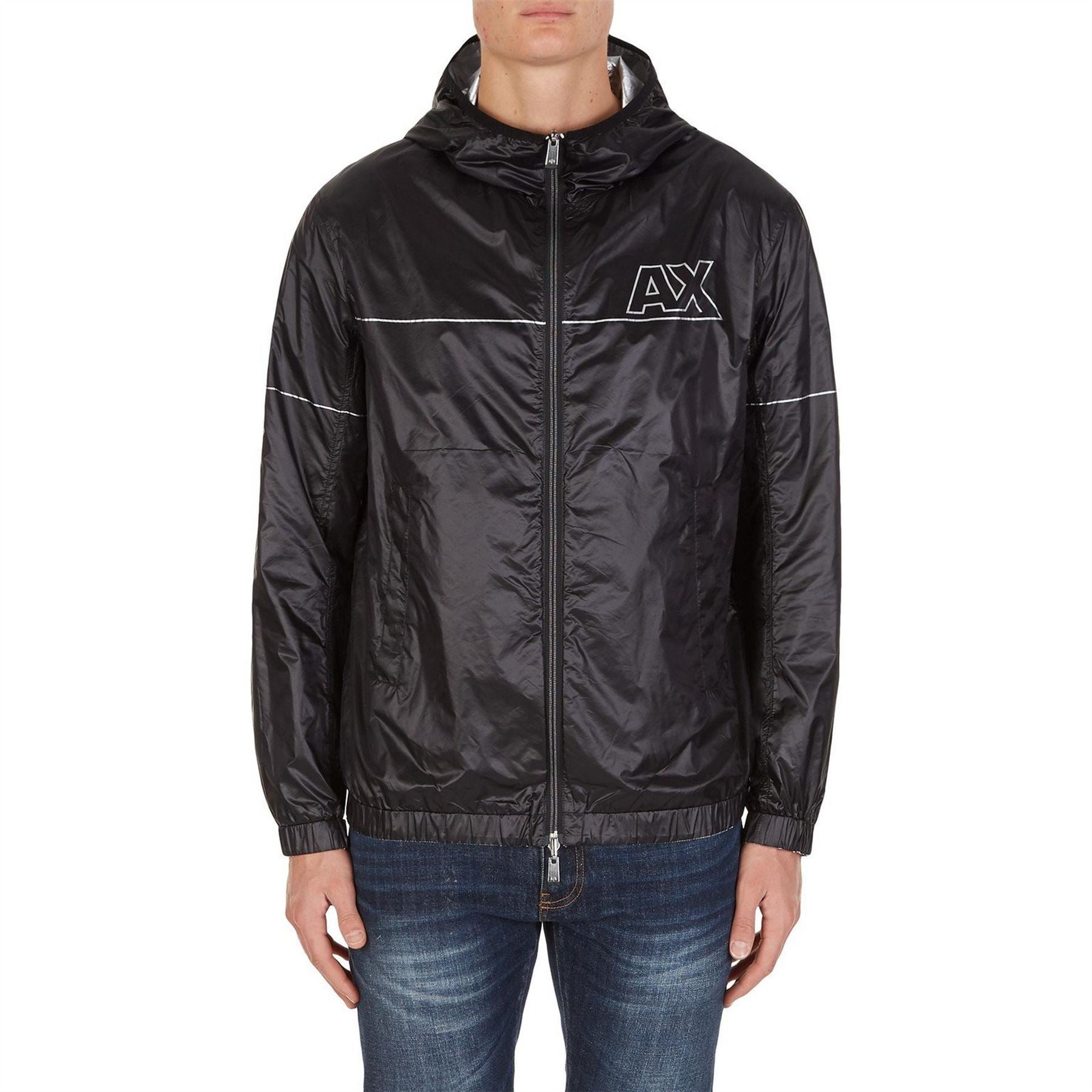 Armani Exchange Hooded Windbreaker Regular Fit Jacket