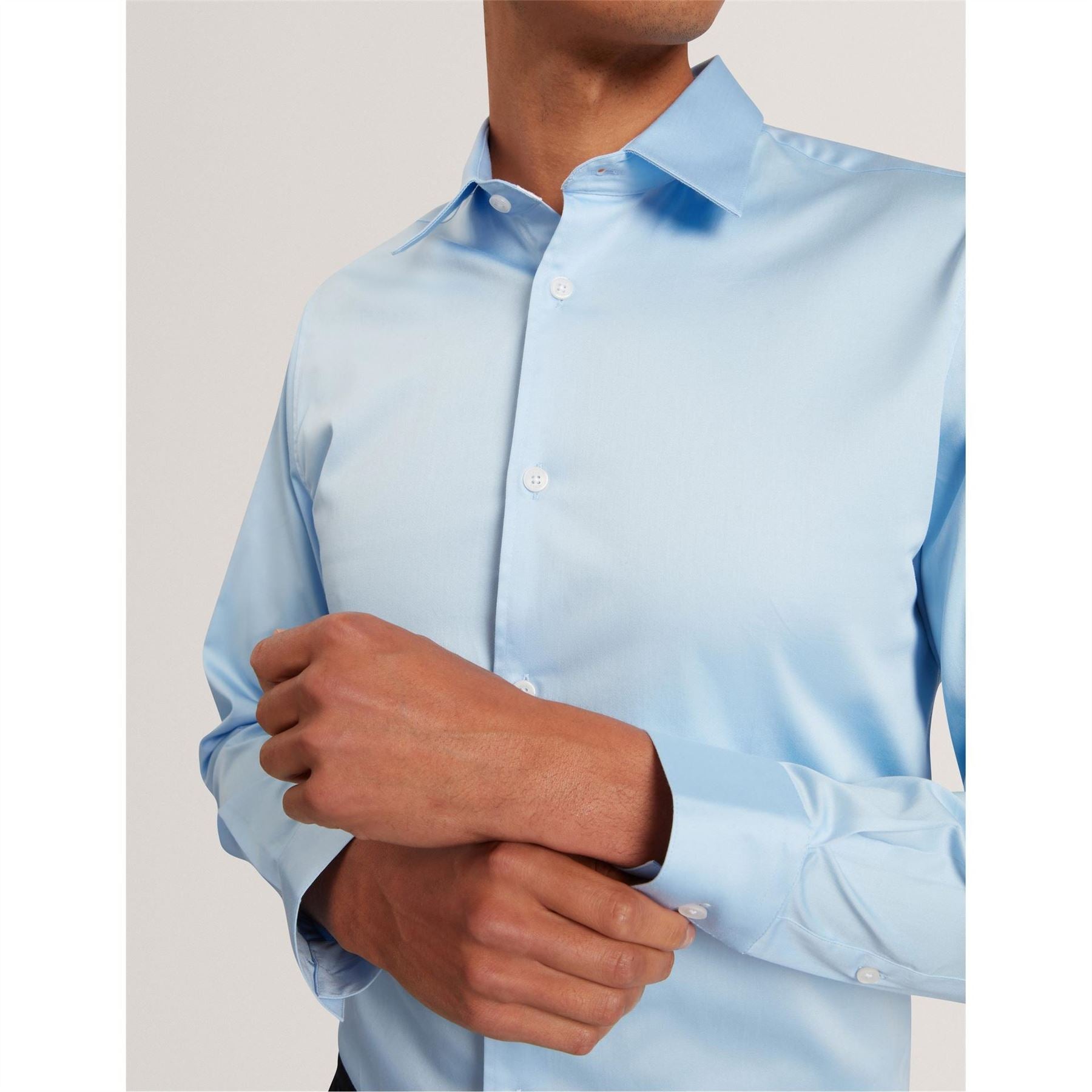 Ted Baker Collared Neck Long Sleeve Point Collar Shirt