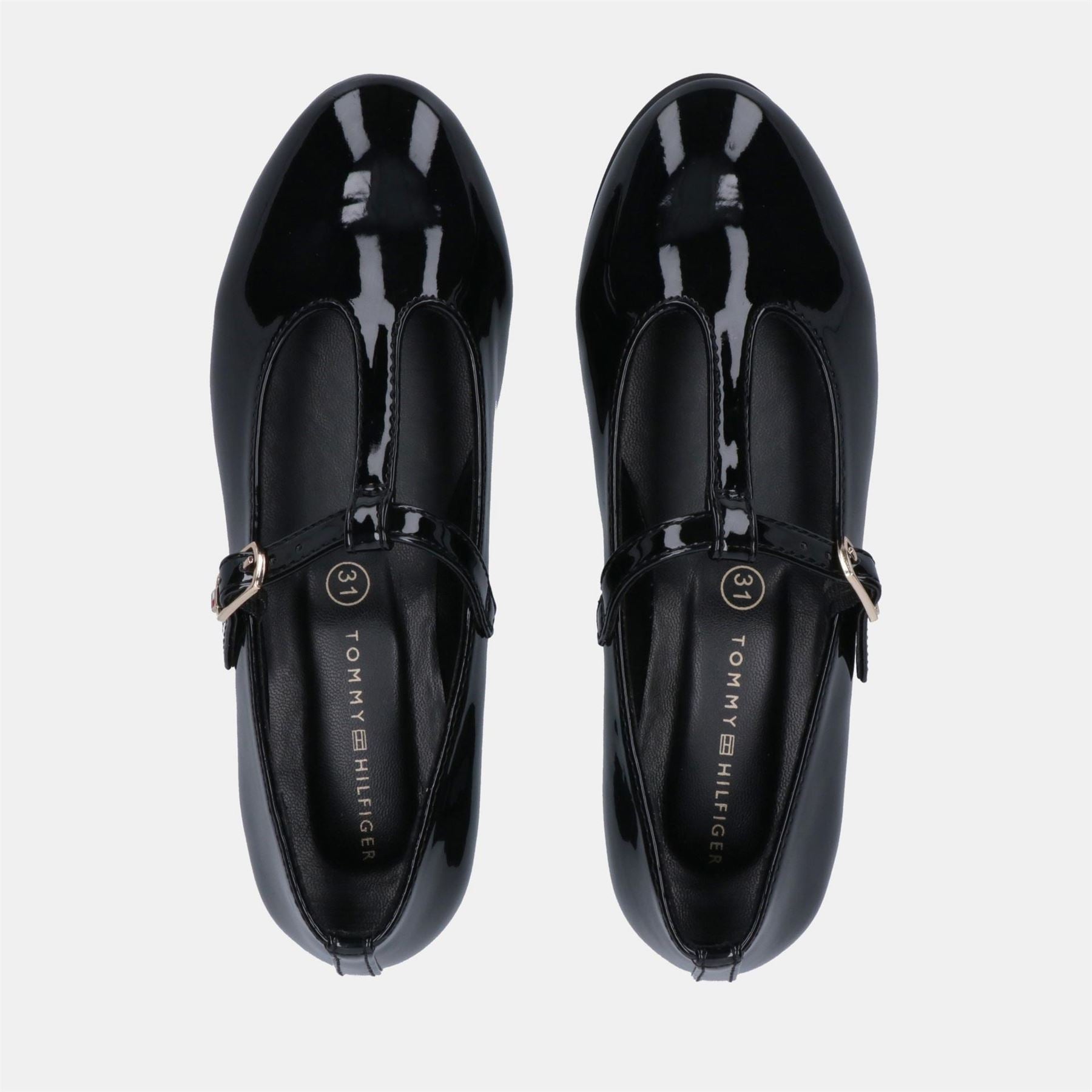 Tommy Hilfiger Ballet Round Toe Flat Heel T-Bar Pumps