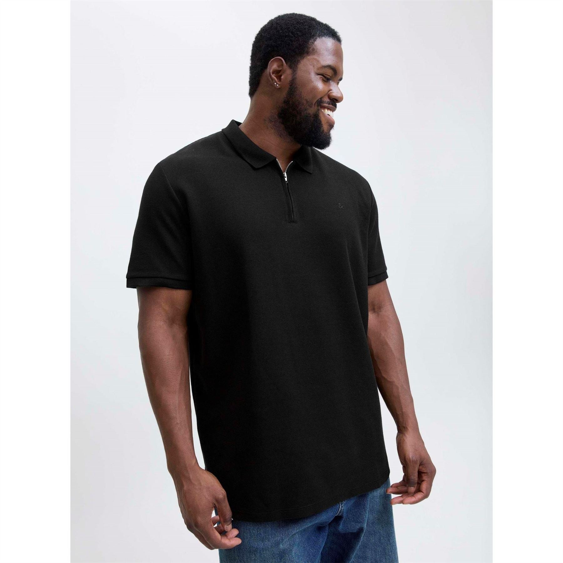 Jack and Jones Mens Austin Zip Polo Plus Size