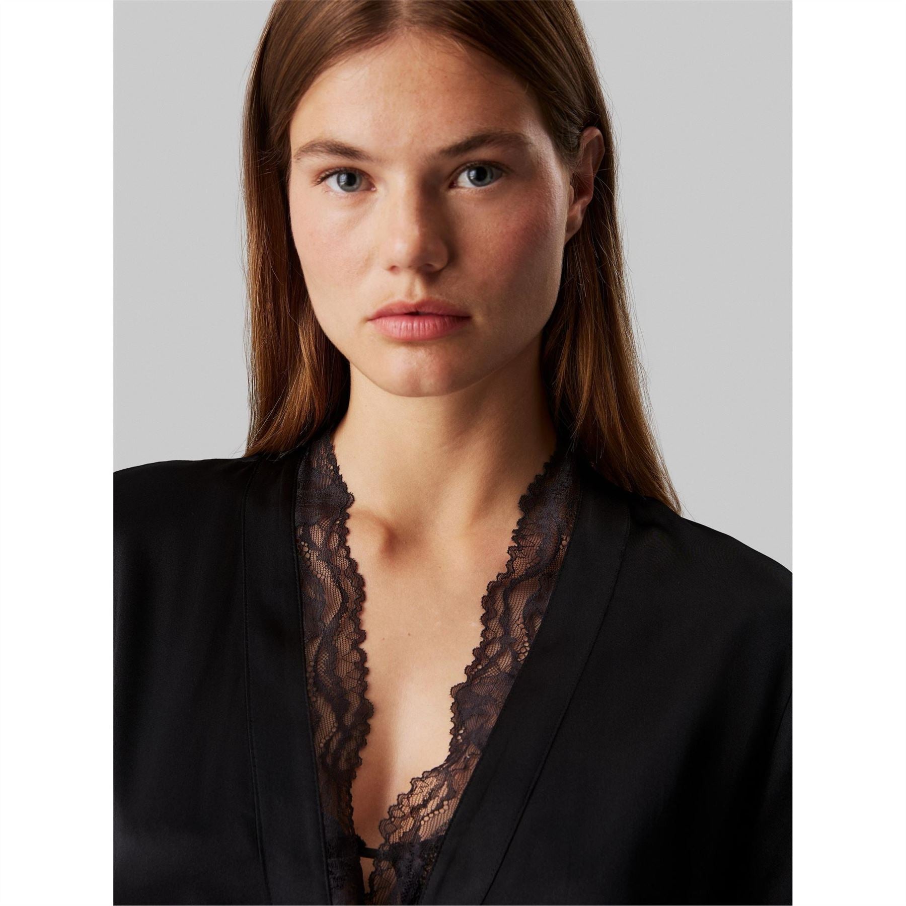 Calvin Klein V-Neck Long Sleeve Dressing Gown