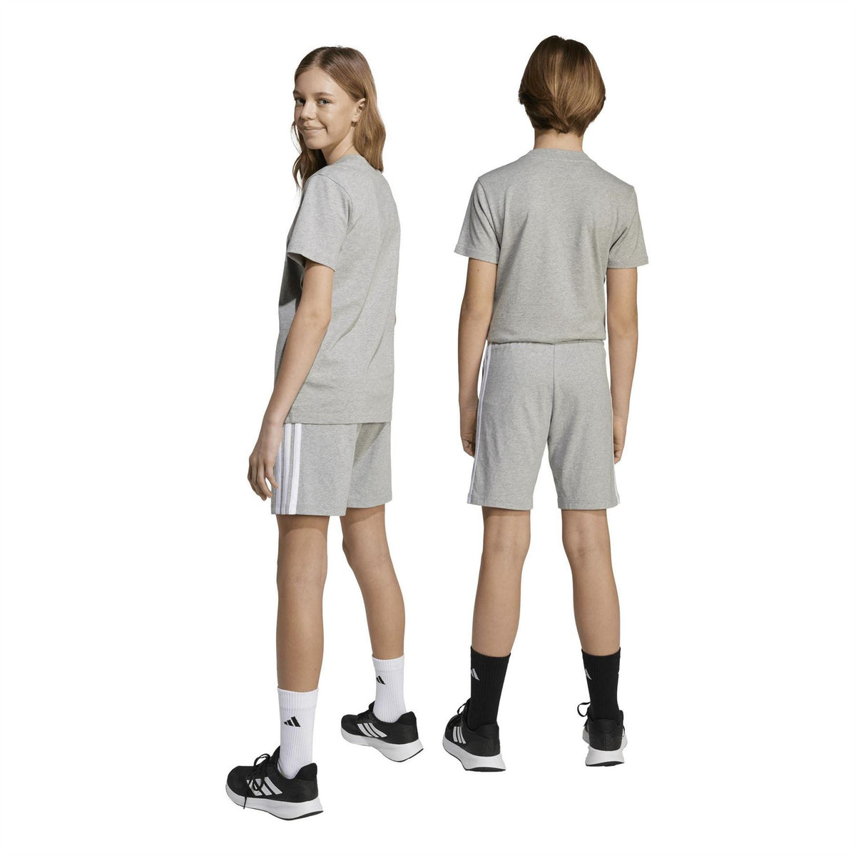 adidas Essentials 3 Stripe Jersey Short Juniors