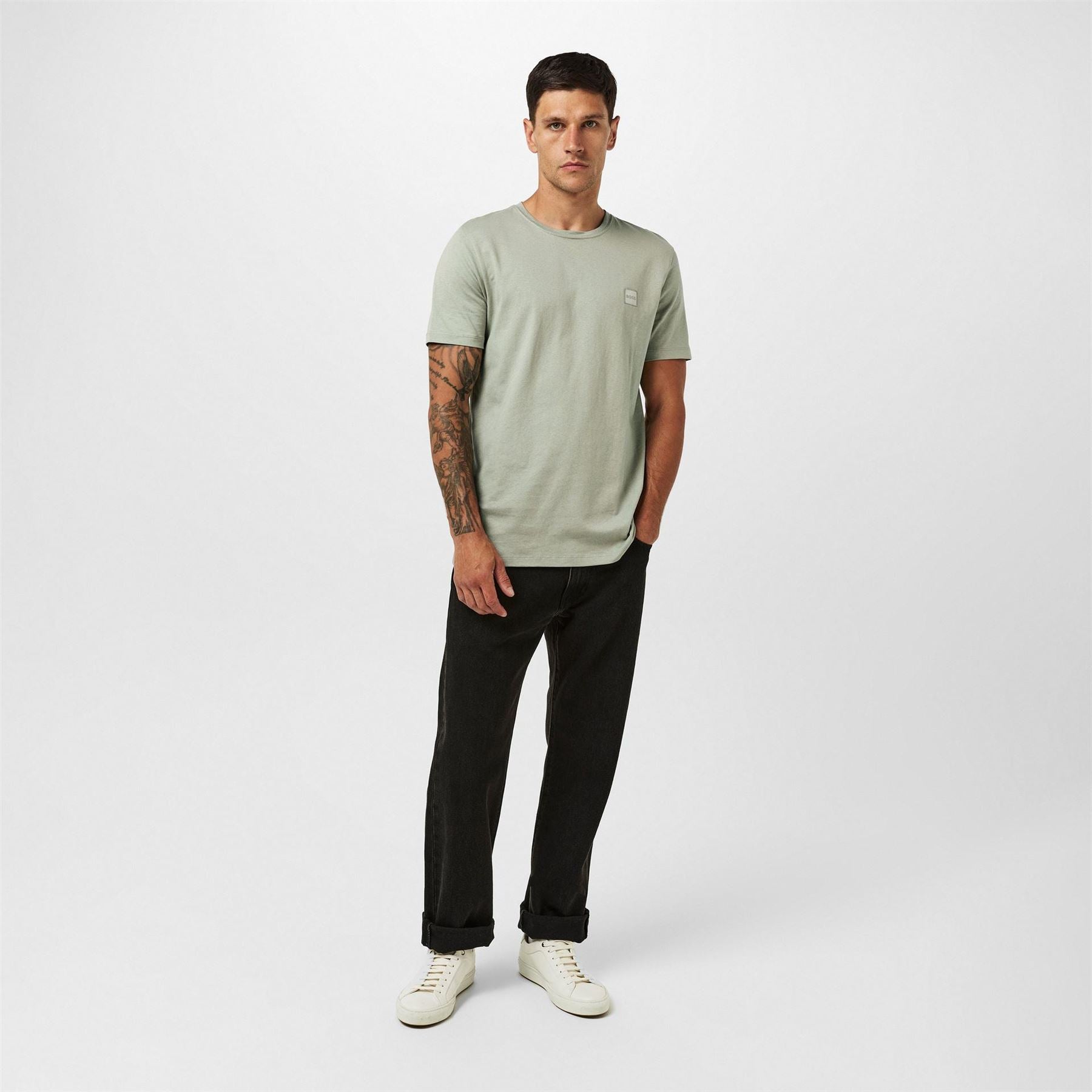 Boss BOSS ORANGE Tales T Shirt with Logo Patch Premium Cotton