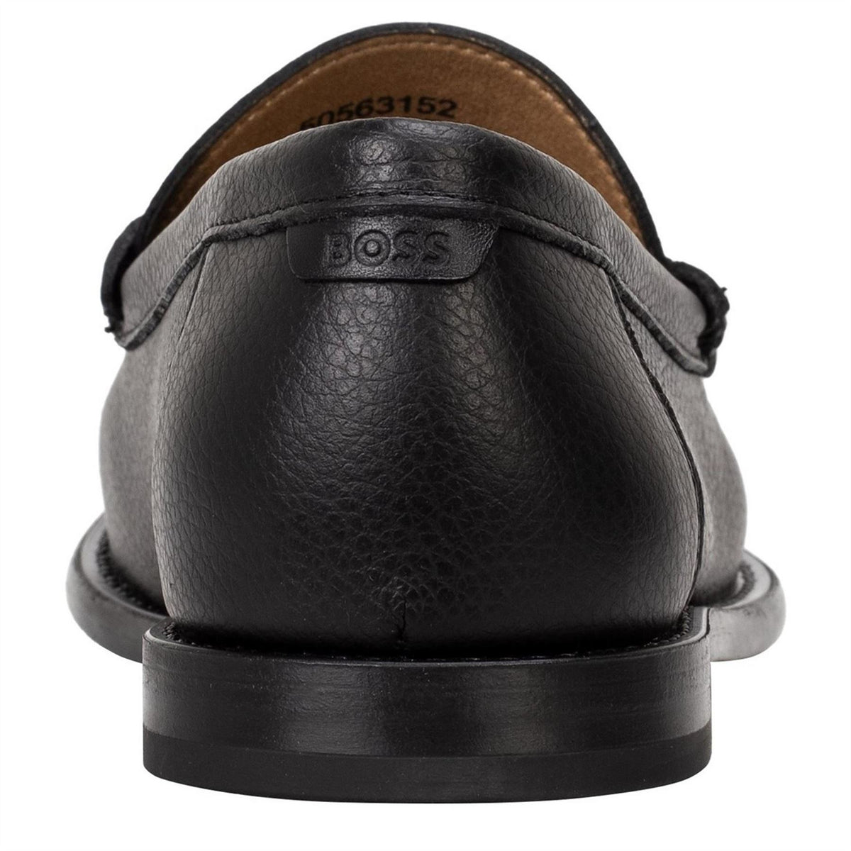 Boss Leather Slip On Loafers With Embossed Logo (tevan)