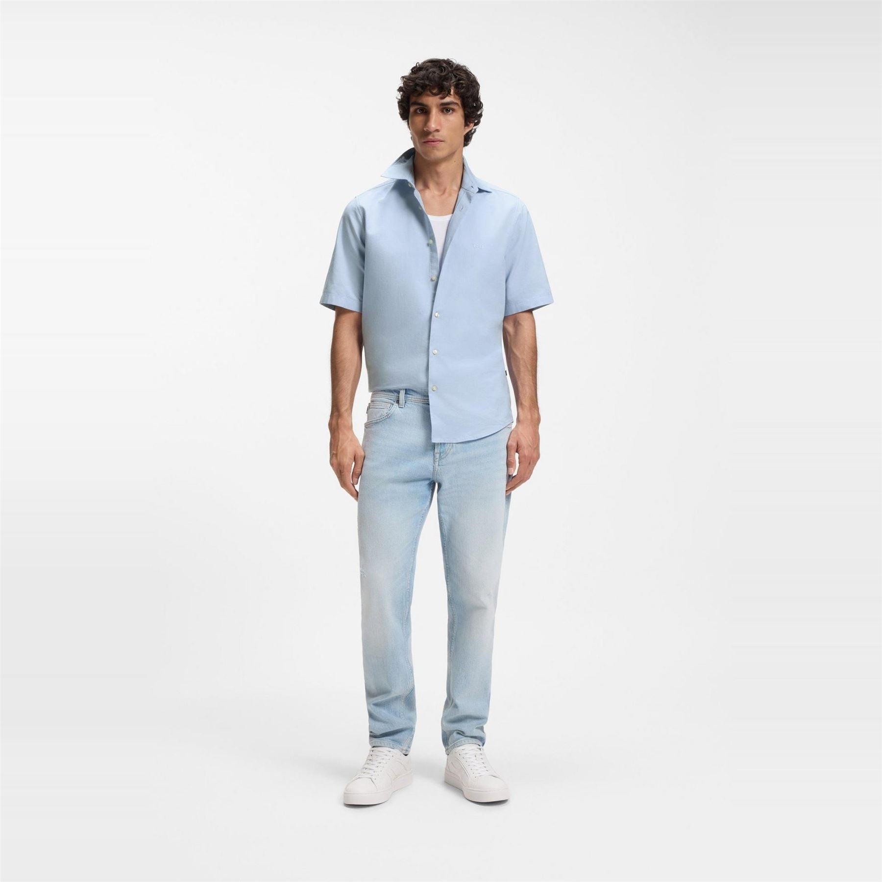 Boss Collared Neck Shirt Collar Short Sleeve Regular Fit Shirt