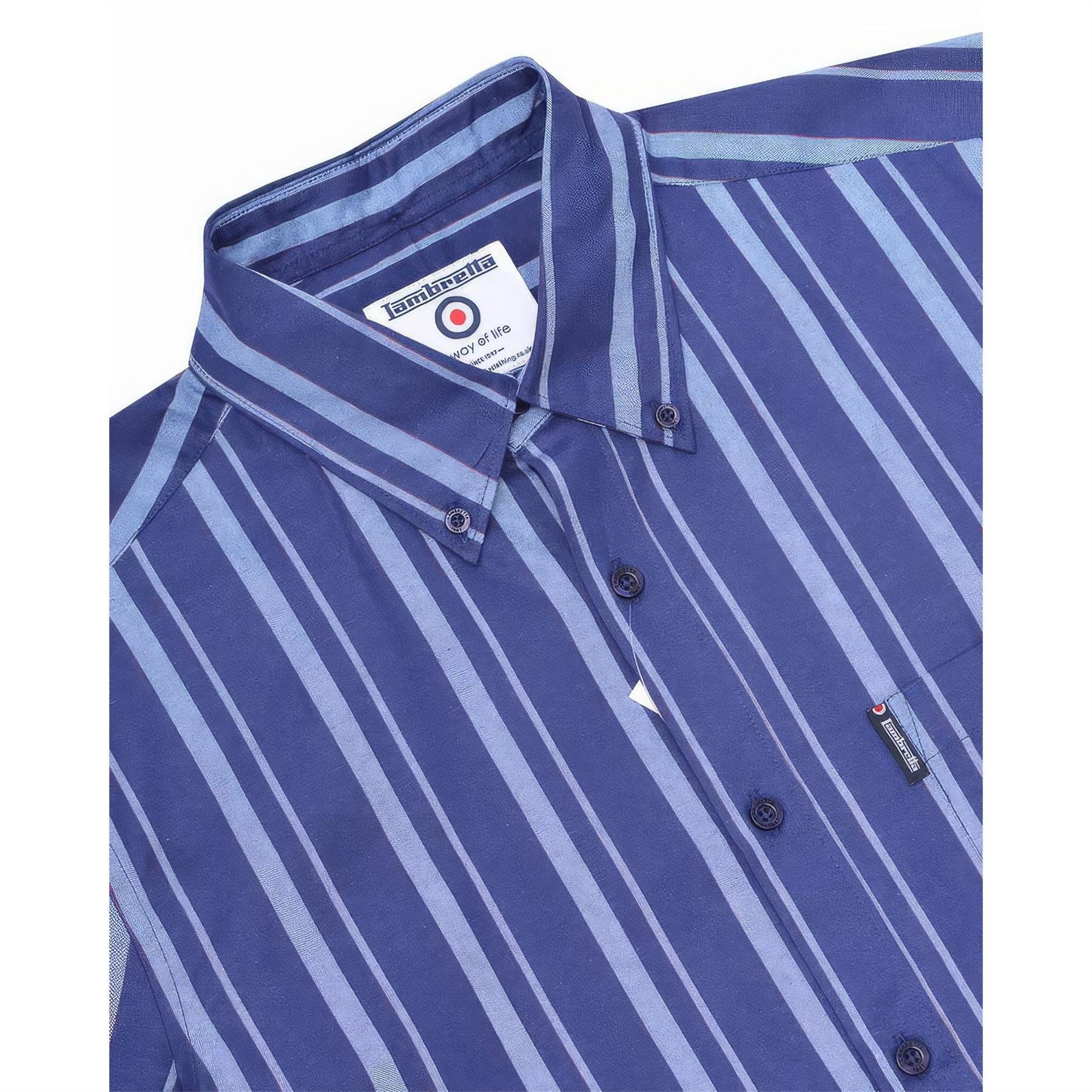 Lambretta Striped Short Sleeve Regular Fit Shirt