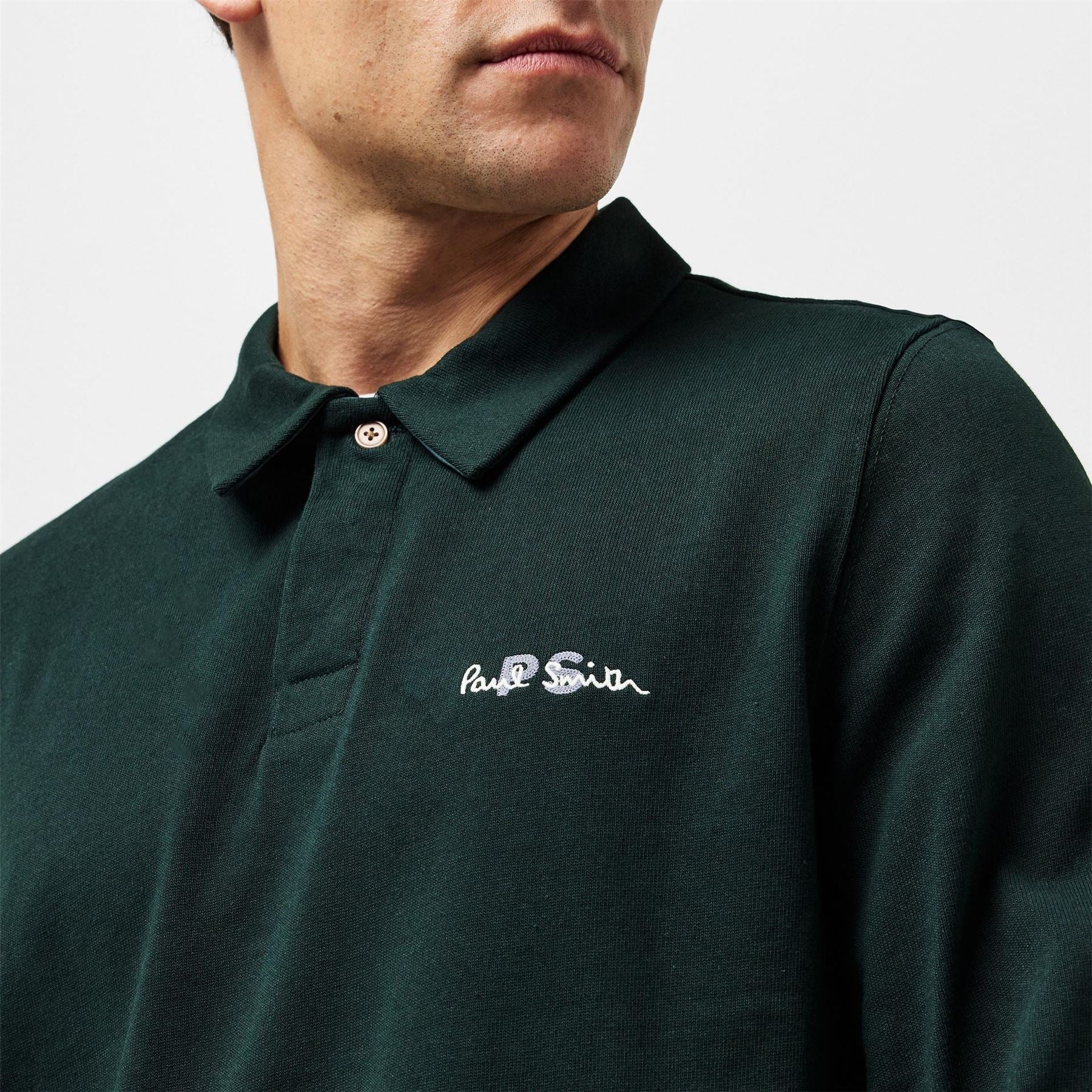PS Paul Smith Embroidered Long Sleeve Rugby Polo Shirt