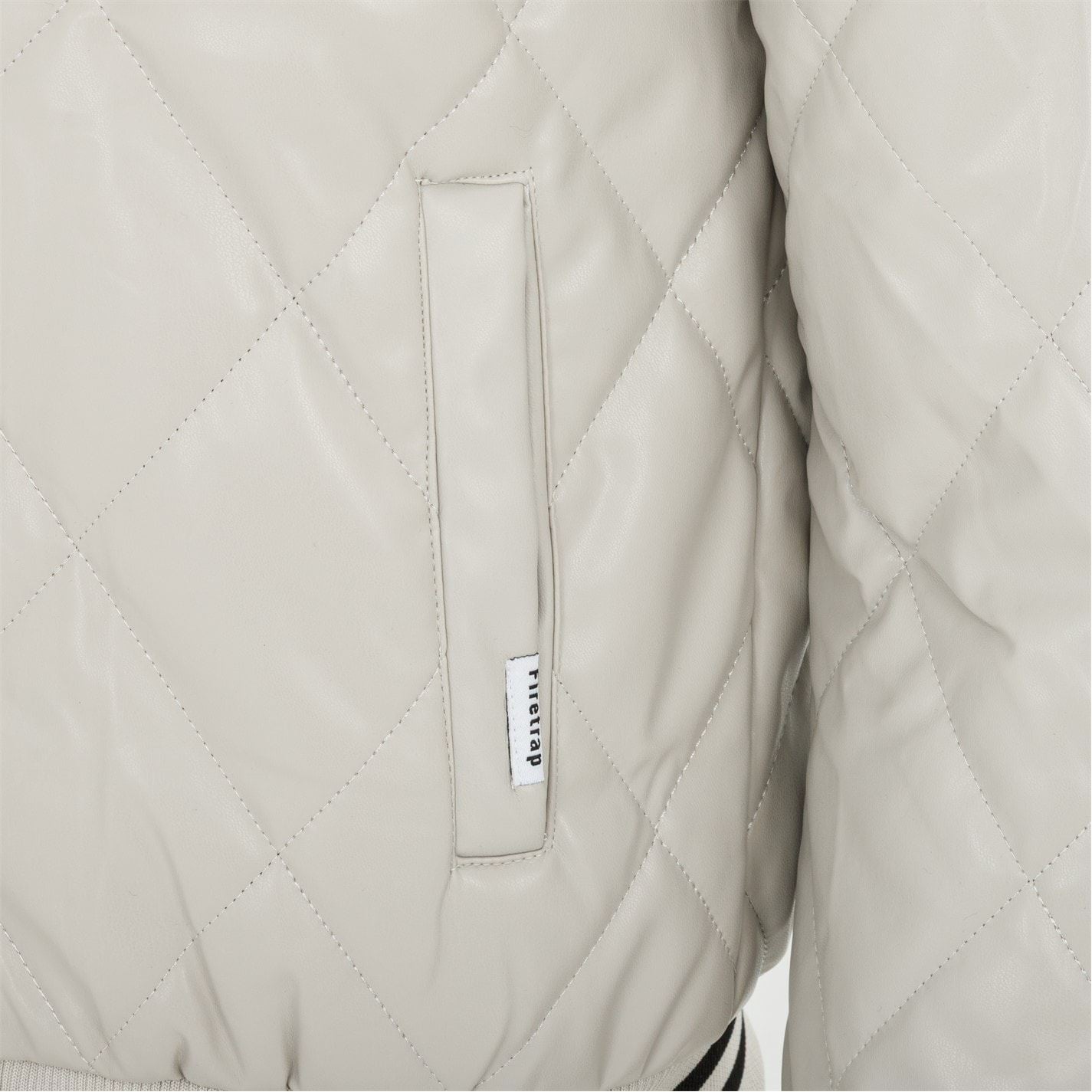 Firetrap Solid Patterned Snap Button Ribbed Cuff Bomber Jacket