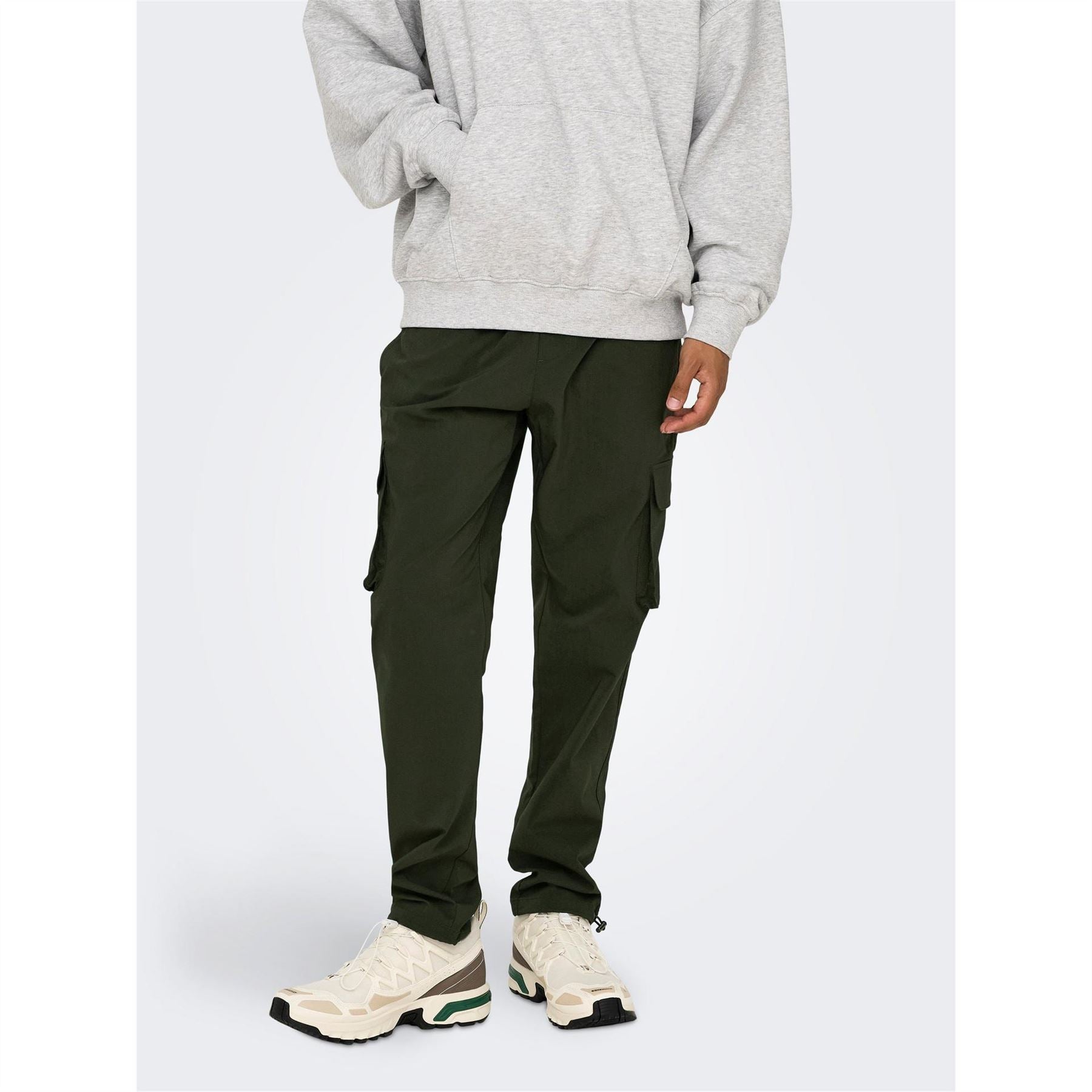 Only and Sons Only Solid Patterned Straight Combat Pants