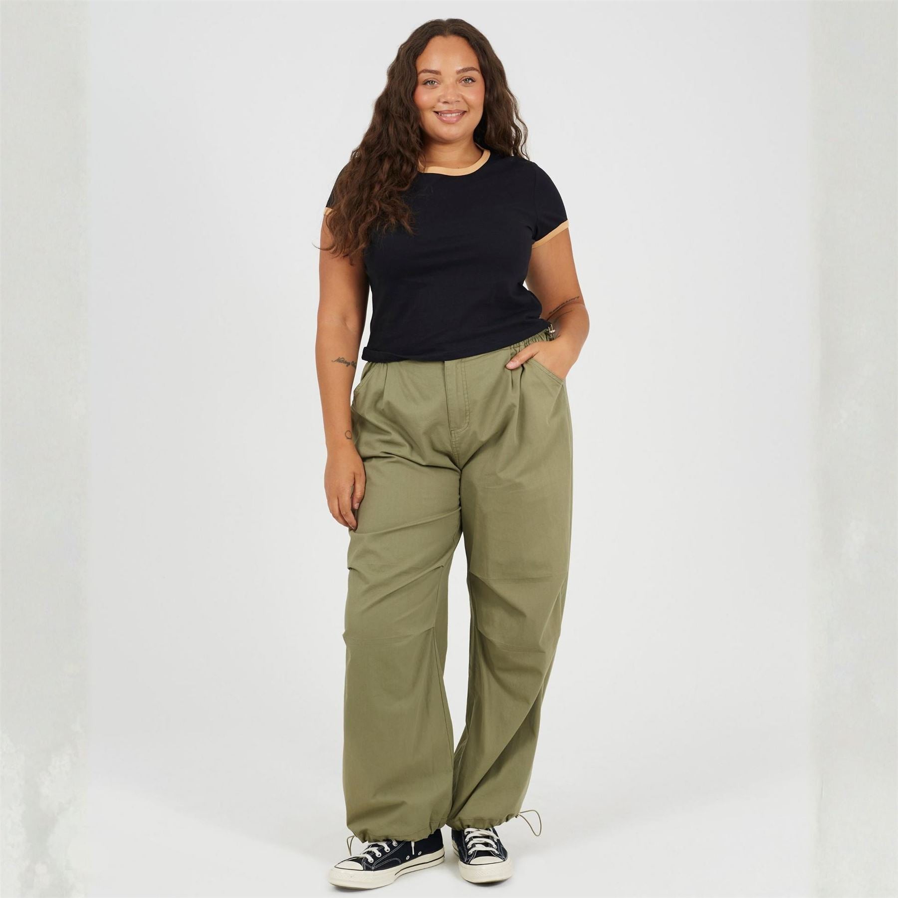Brave Soul Plus Size Short Sleeve T Shit With Contrast Neck And Sleeve Rib