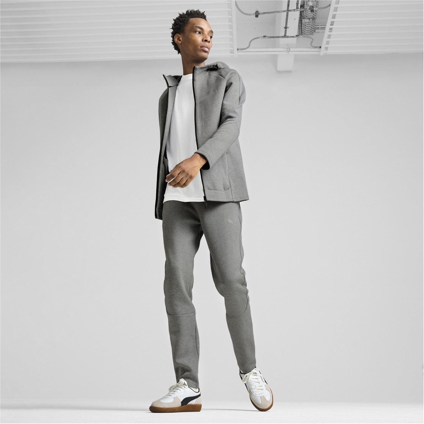 Puma Full Zip Hooded Hip Length Relaxed Fit Top