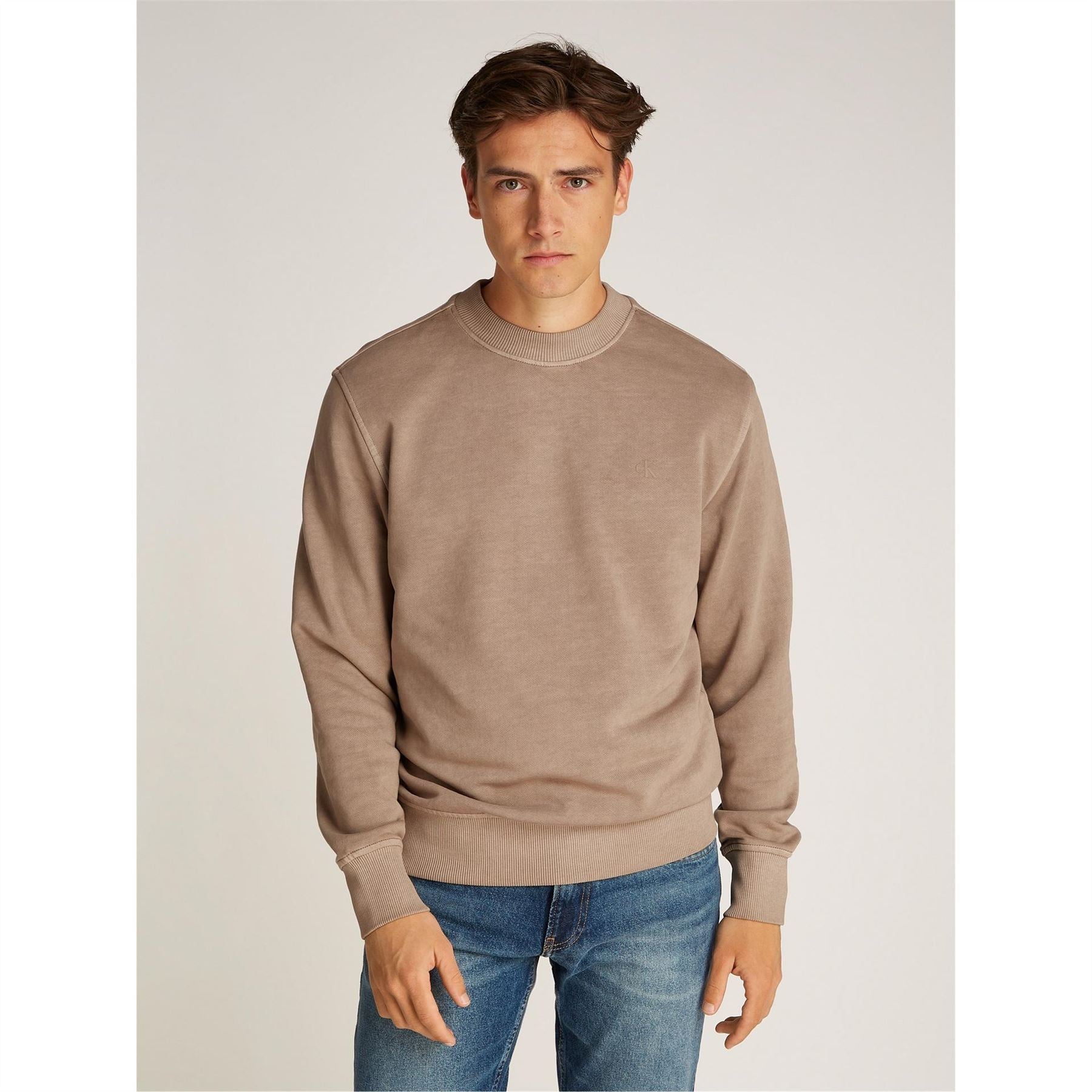 Calvin Klein Jeans Washed Puff Print Crew Sweatshirt
