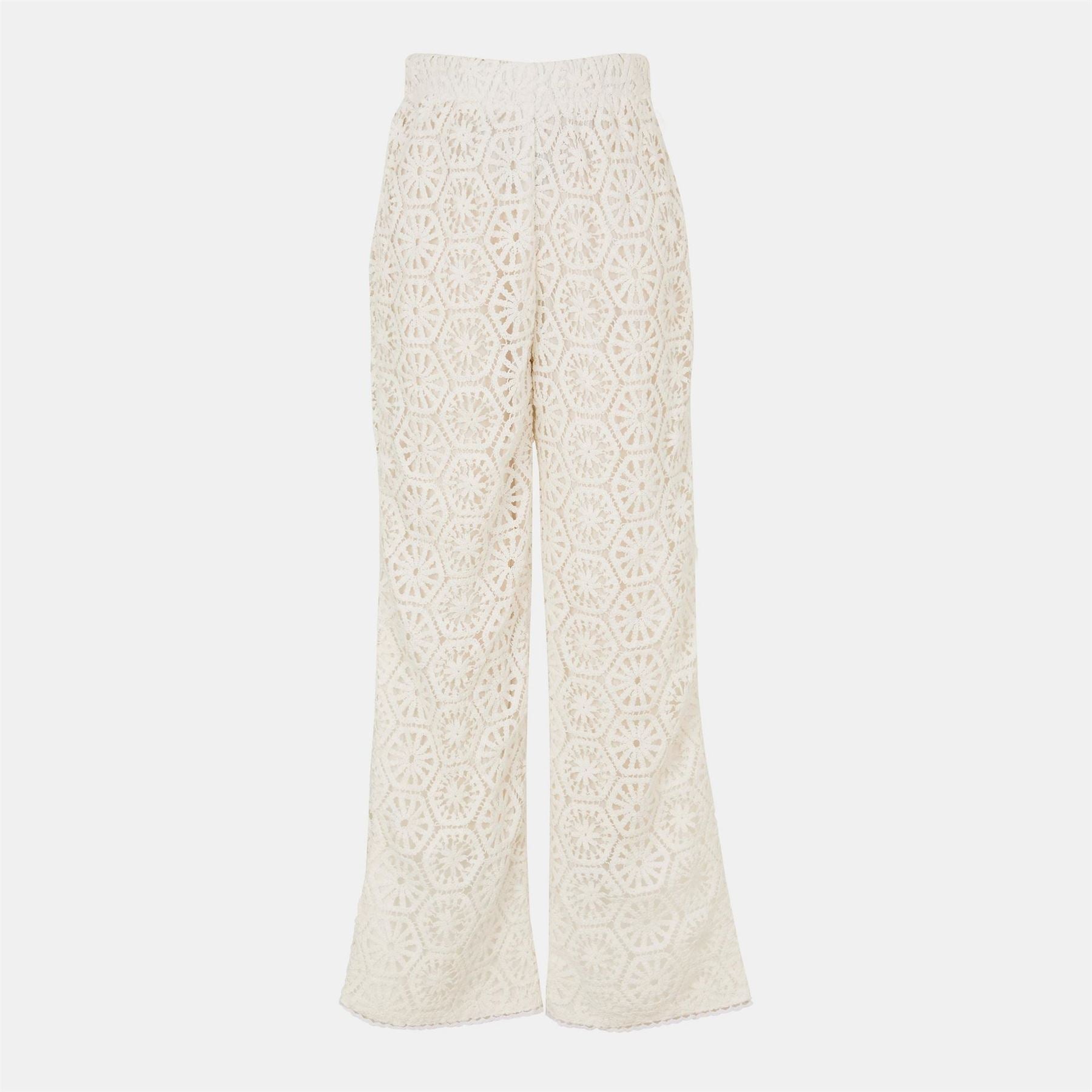 AmyLynn Crochet Detail Wide Leg Beach Palazzo