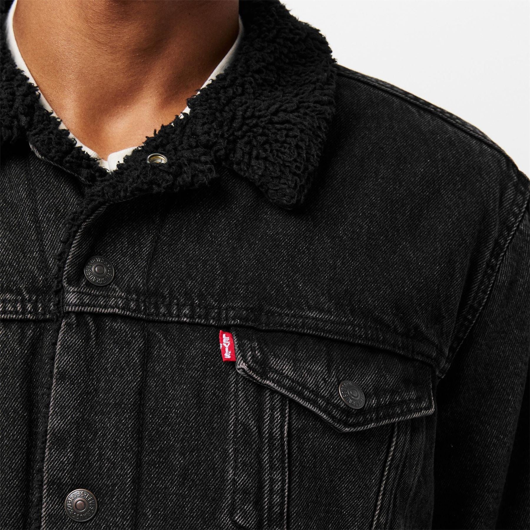 Levis Type 3 Sherpa Cotton Mix Long Sleeve Denim Jacket