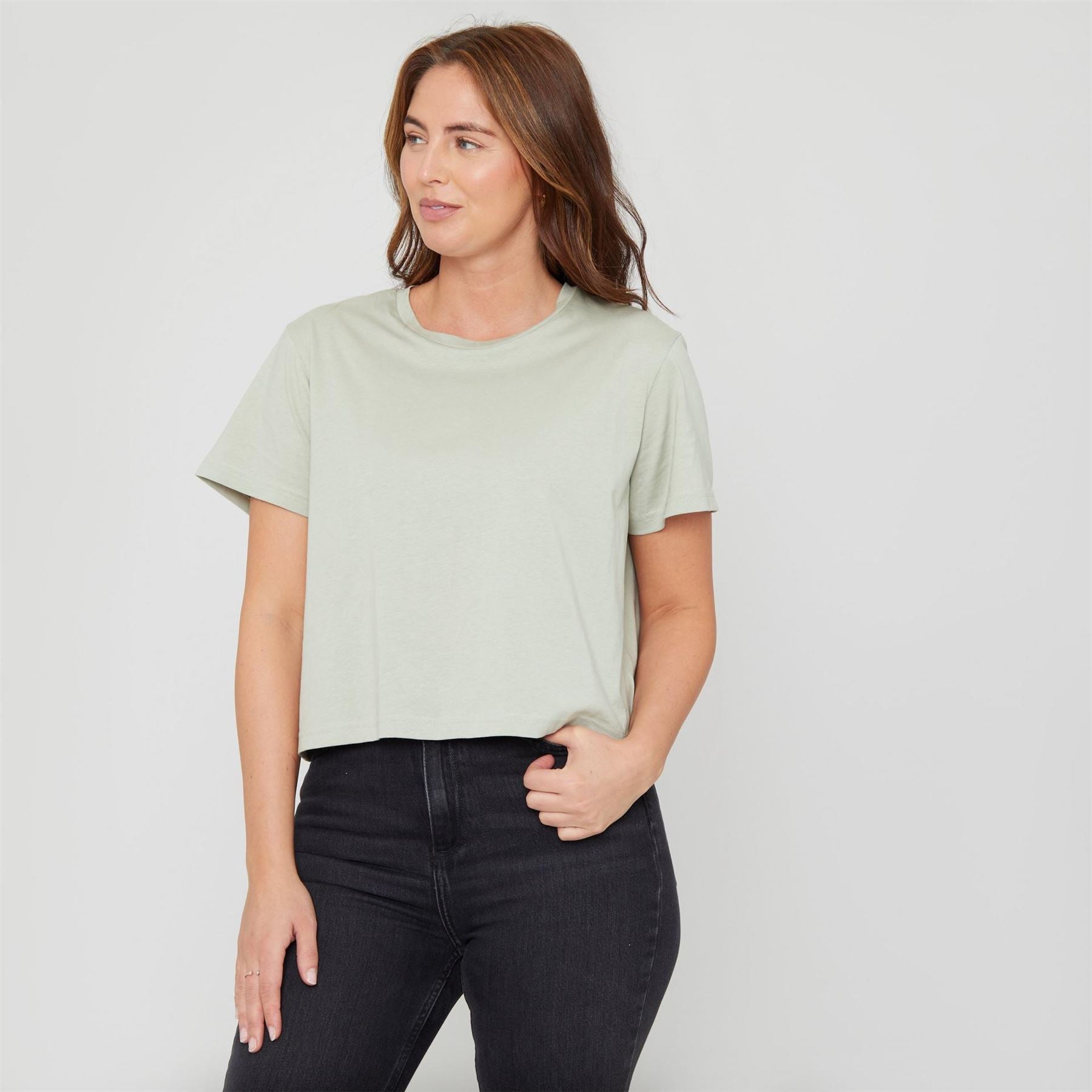 Be You Boxy Fit Cropped Crew Neck T-Shirt